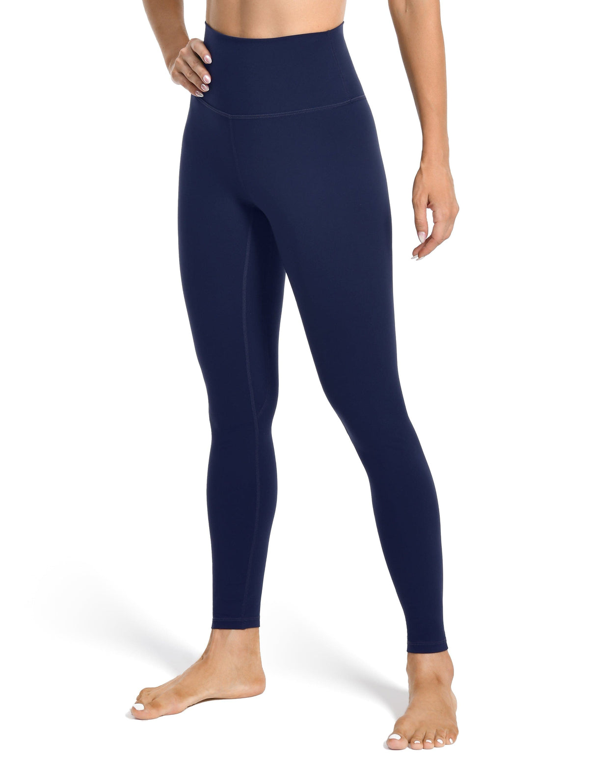 28’’ High Waisted Compression Workout Pants - navy blue high-waisted leggings #color_