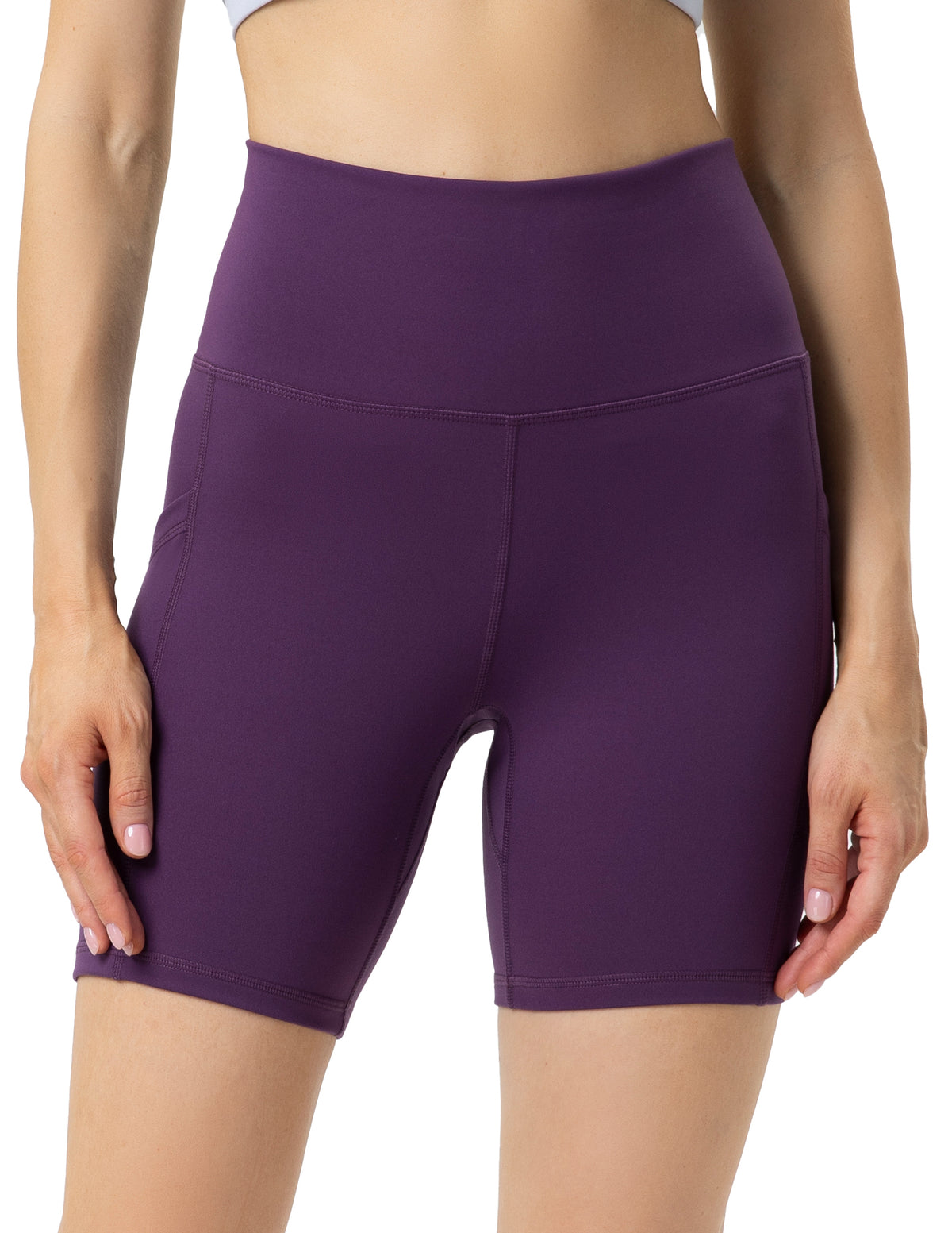8932 - 6’’ Biker Shorts with Pockets - Woman Shadow Purple Athletic Wear