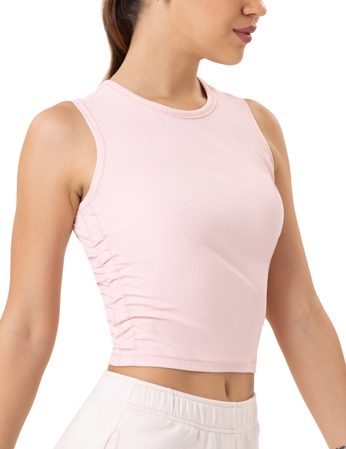 Sleeveless Crew Neck Workout Shirt - #color_