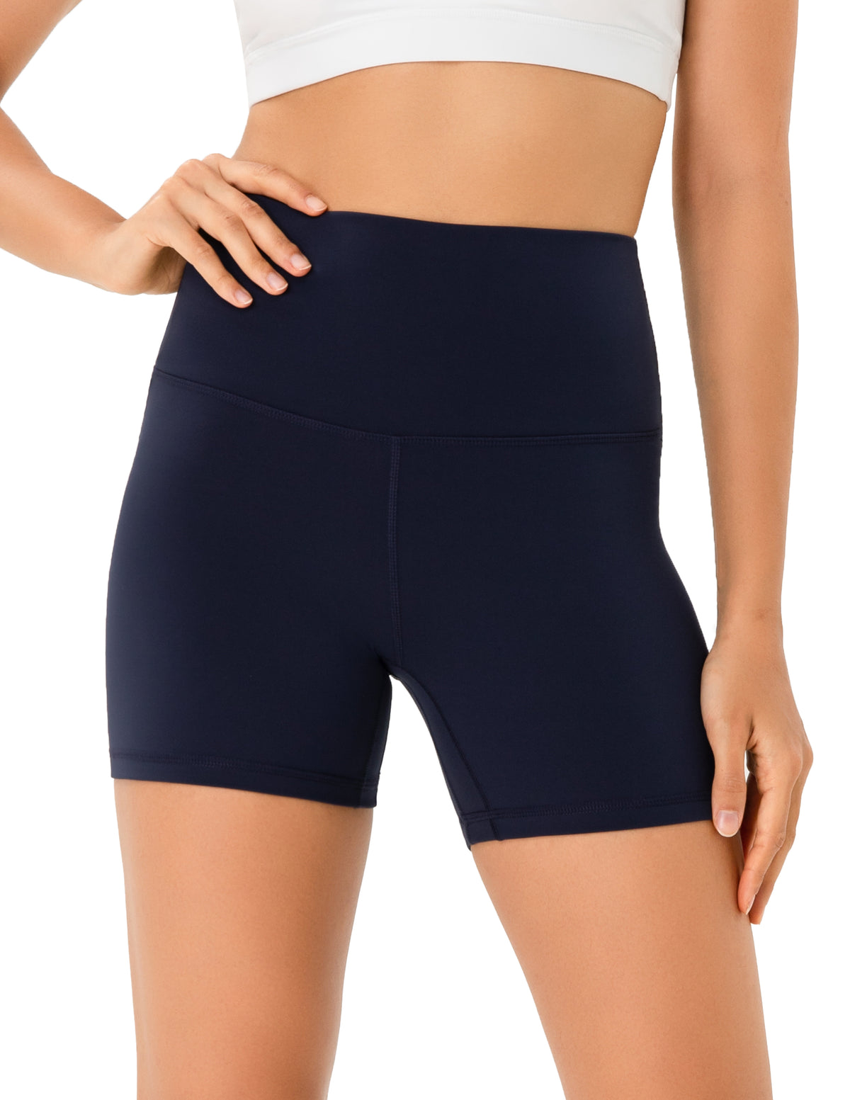 4’’ High Waisted Yoga Shorts Workout Biker Shorts - #color_