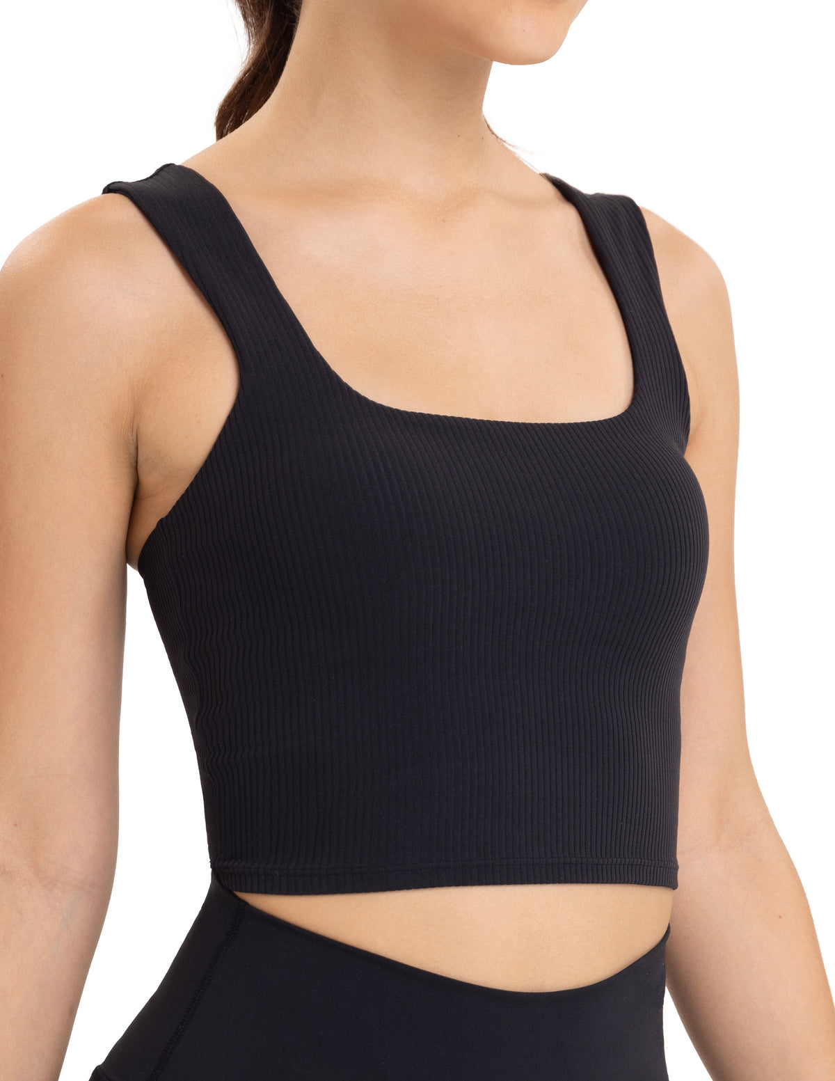 Sports Bra Square Neck Workout Tank Tops with Built - #color_