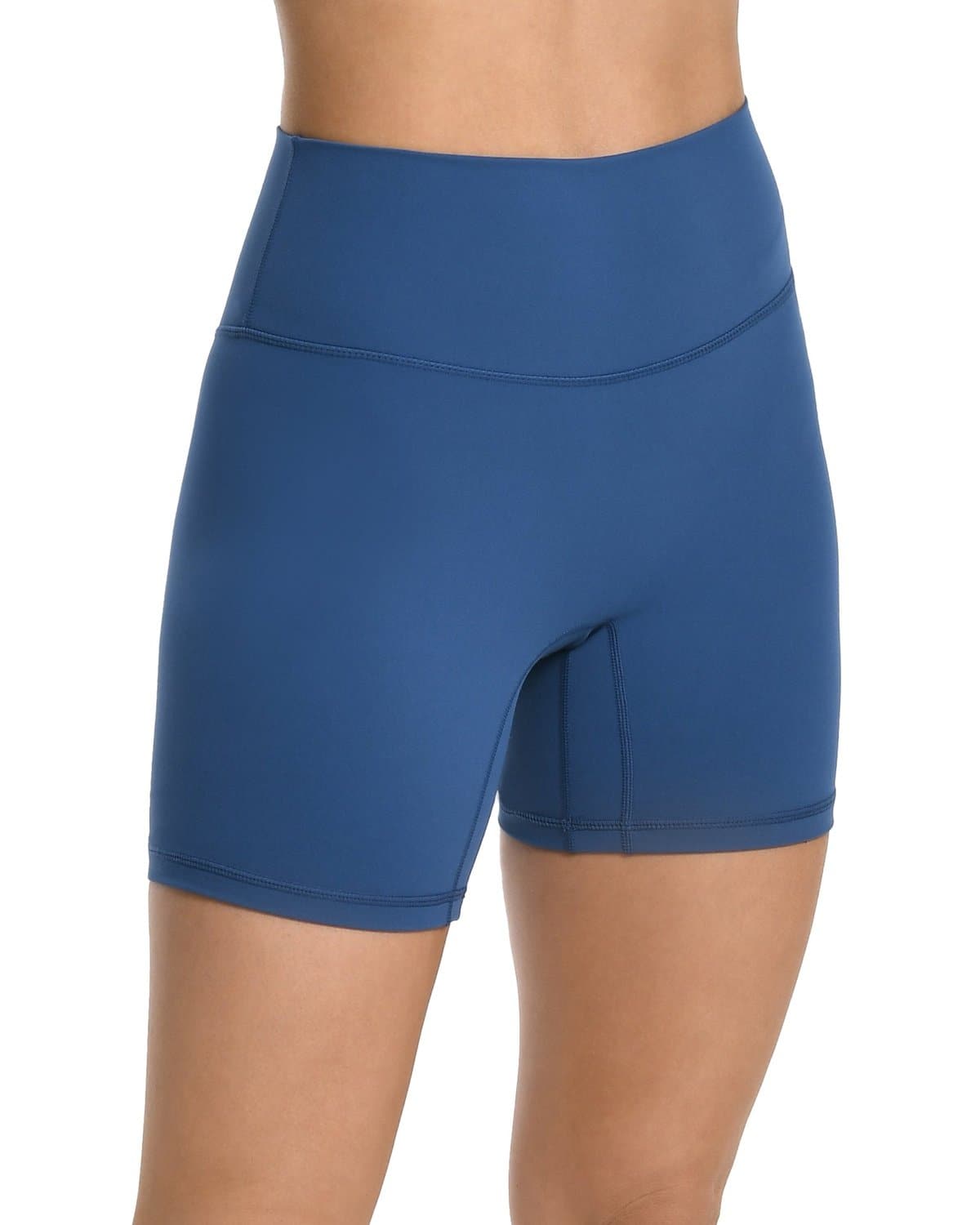 6’’ No Front Seam Biker Shorts - blue athletic shorts #color_ Blue Pansy / XS