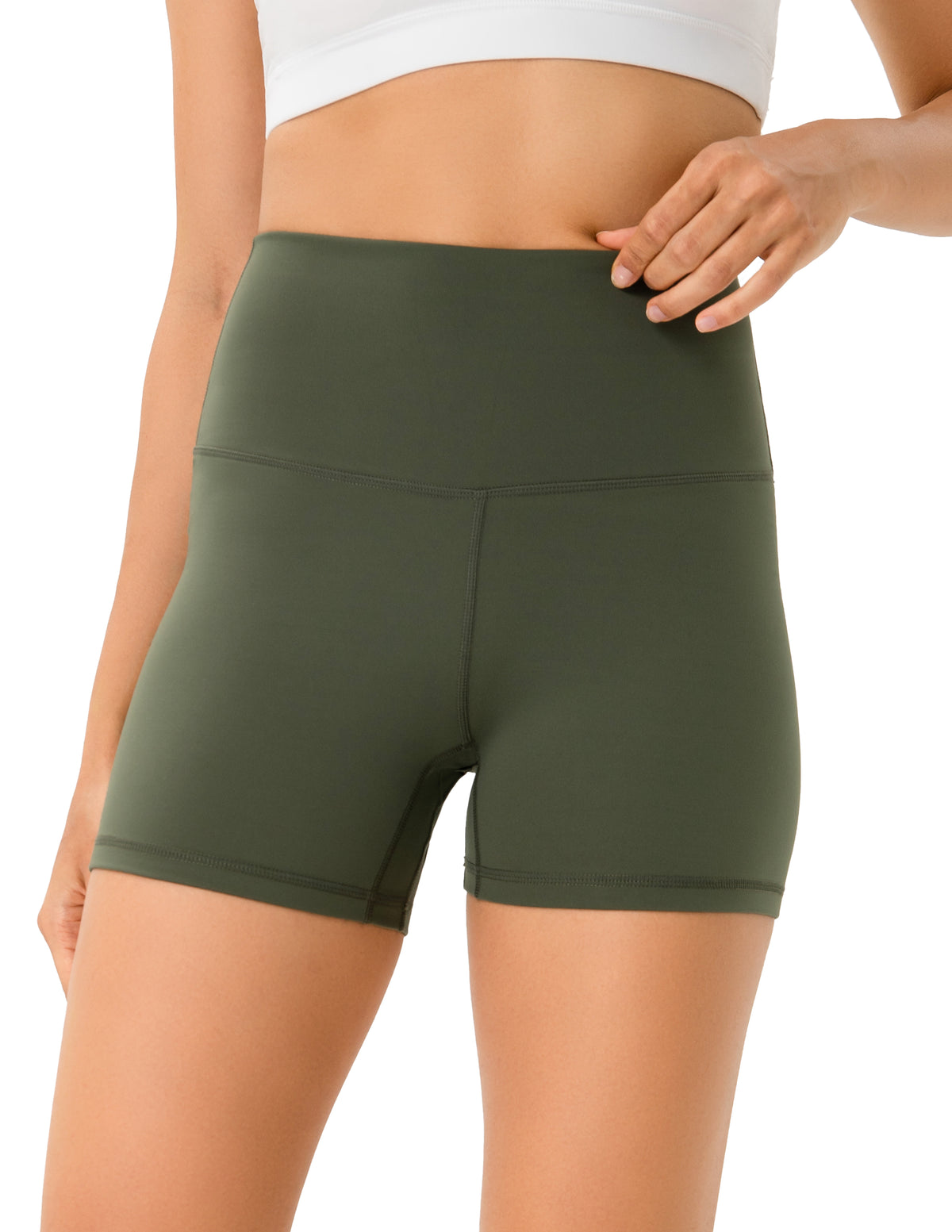 4’’ High Waisted Yoga Shorts Workout Biker Shorts - #color_