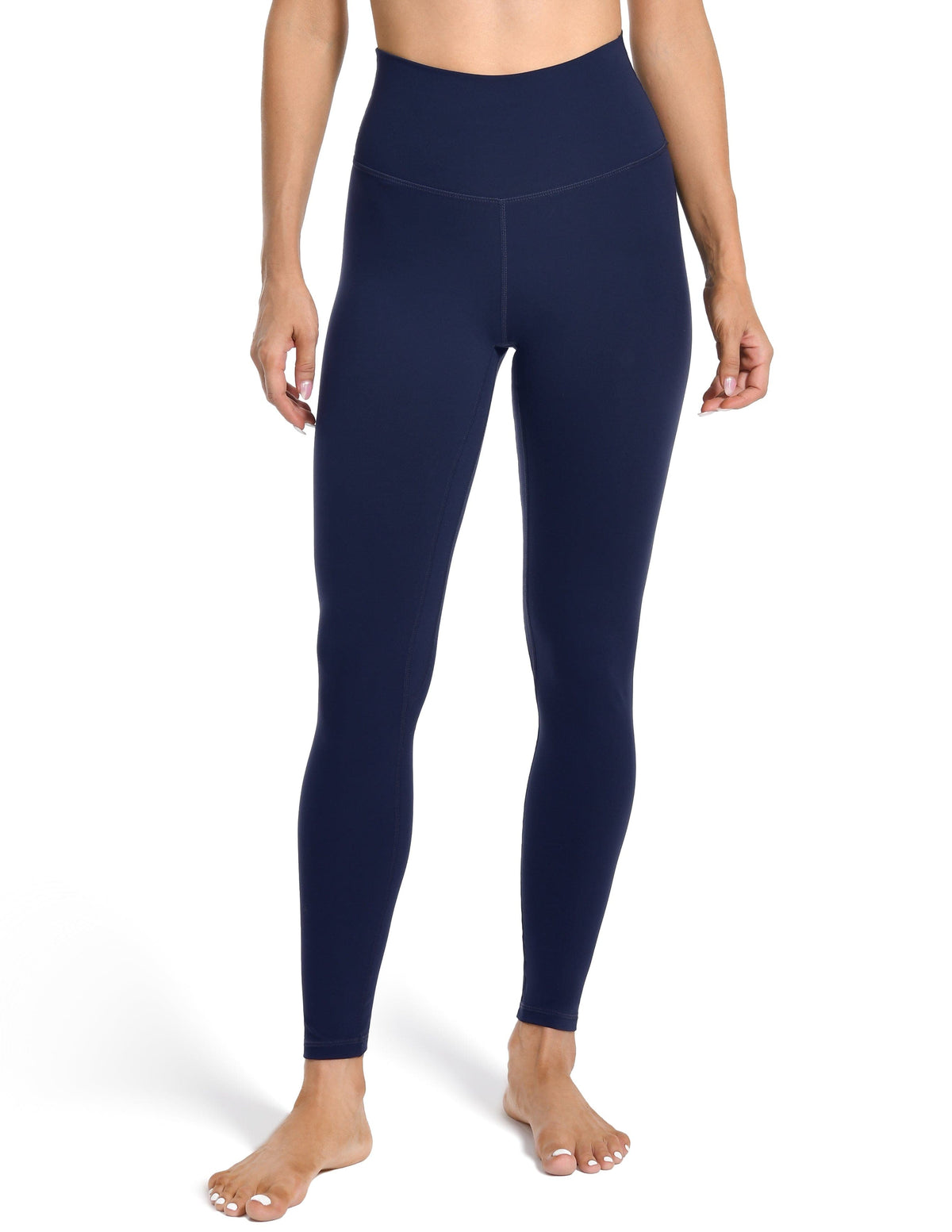 28’’ High Waisted Compression Workout Pants - navy blue high-waisted leggings #color_