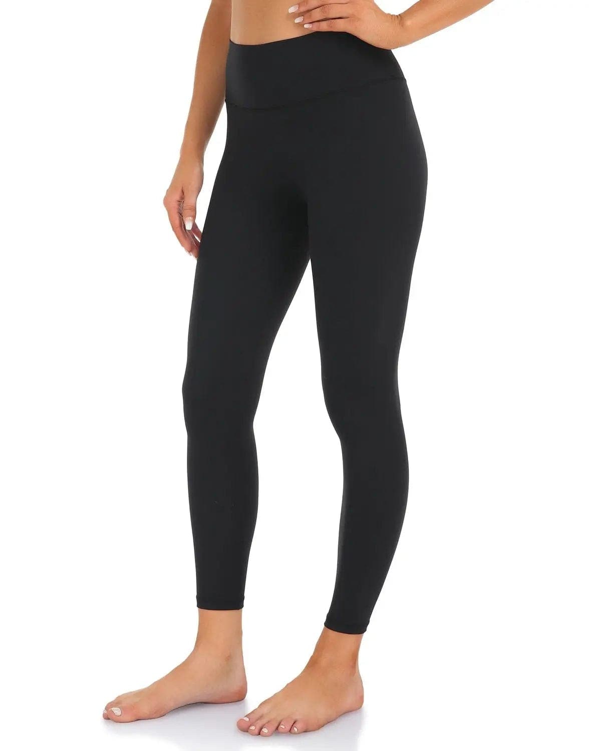 25’’ High Waisted Seamless Workout Leggings - black high-waisted leggings #color_ Black / XS