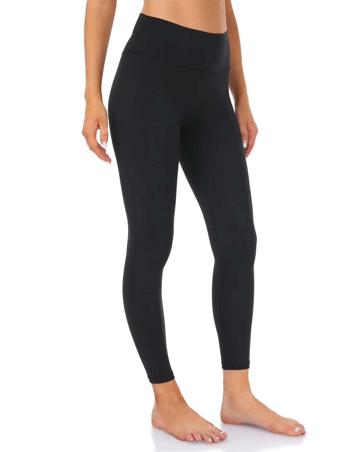 25’’ High Waisted Seamless Workout Leggings - black high-waisted leggings #color_