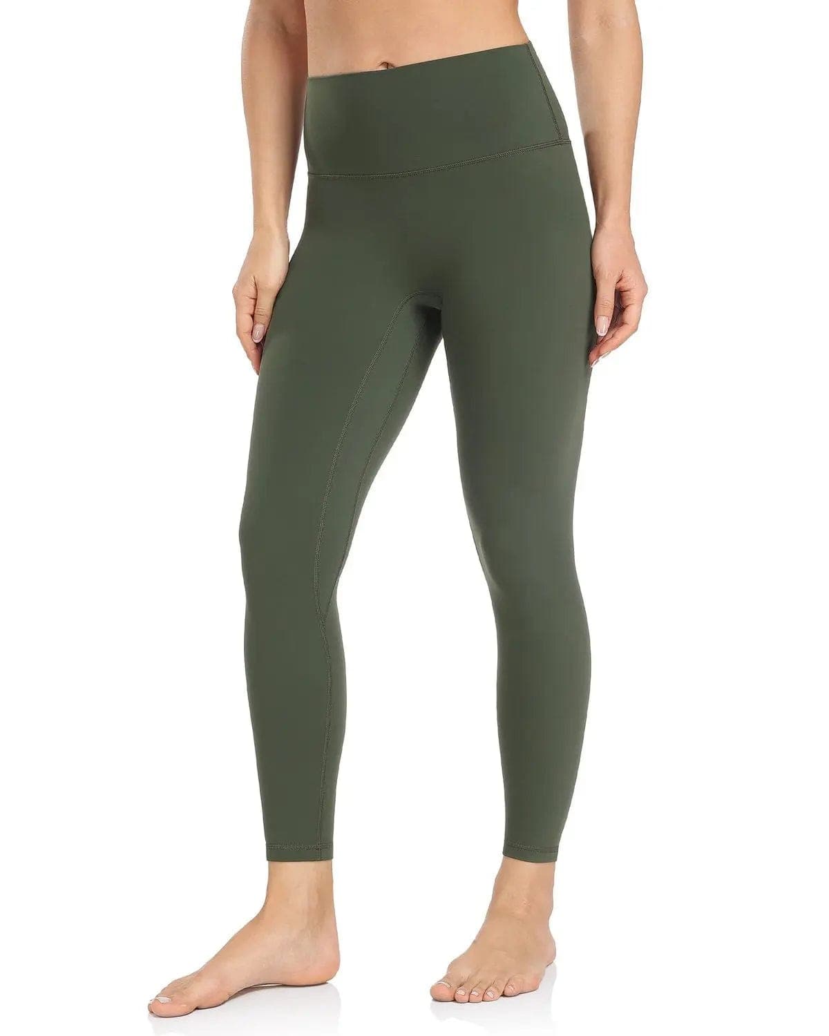 25’’ High Waisted Seamless Workout Leggings - olive green leggings #color_ Army Green / XS