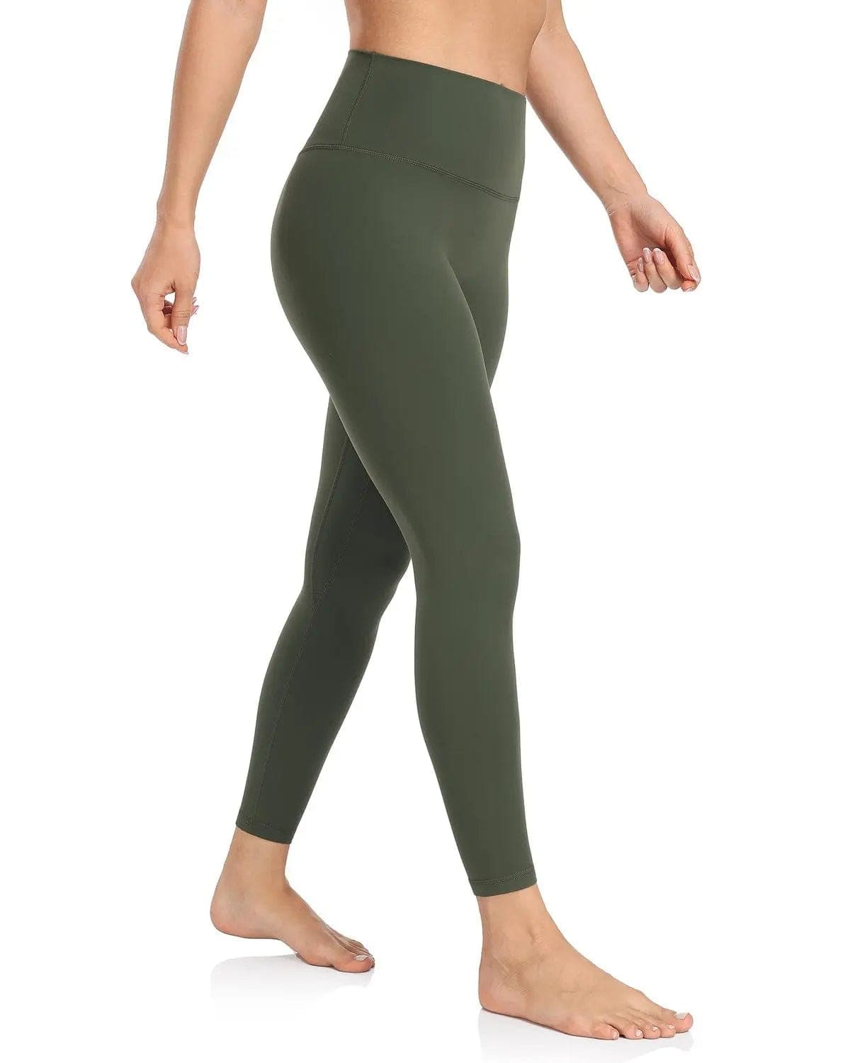 25’’ High Waisted Seamless Workout Leggings - olive green high-waisted leggings #color_
