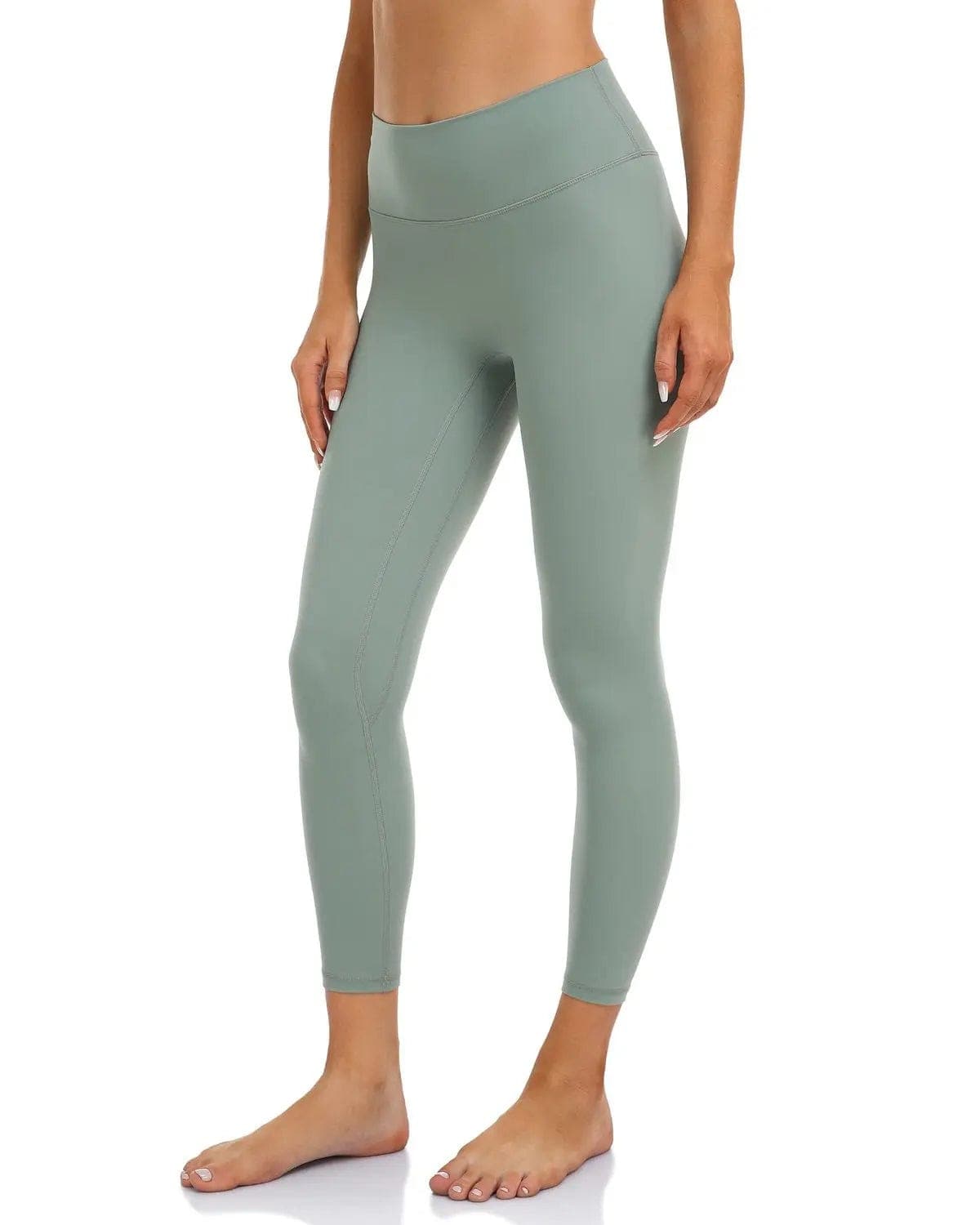 25’’ High Waisted Seamless Workout Leggings - sage green leggings #color_
