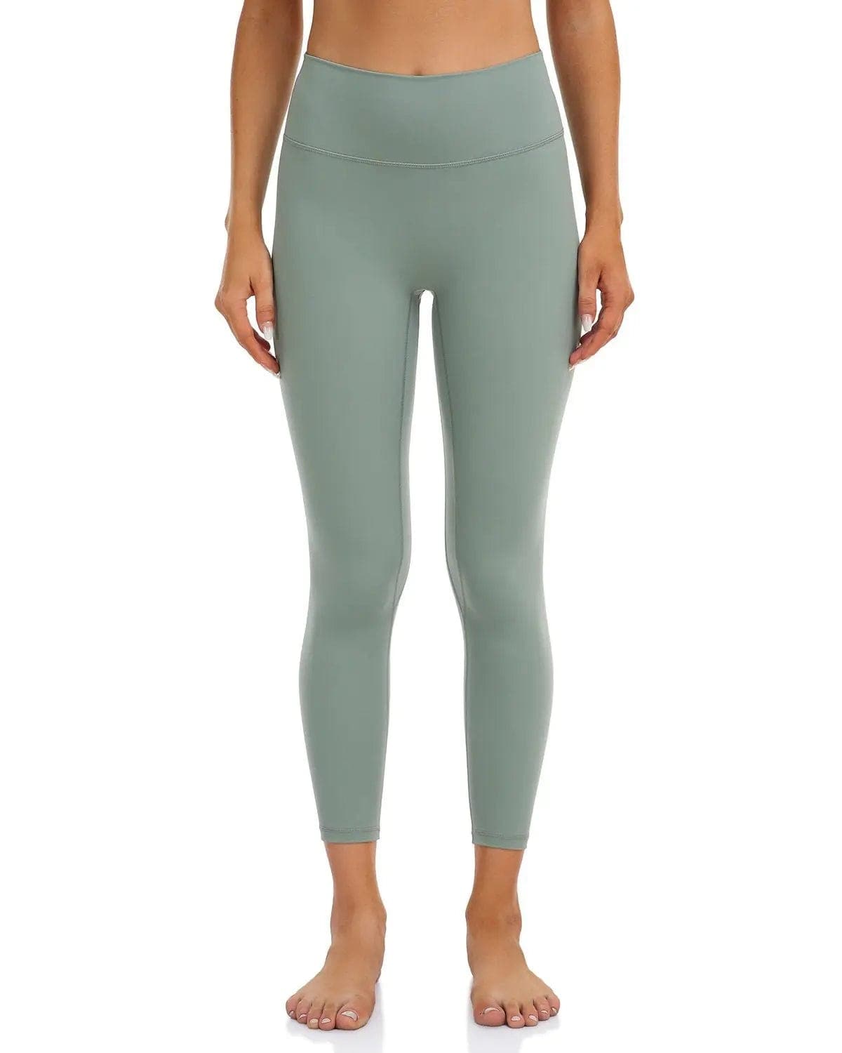 25’’ High Waisted Seamless Workout Leggings - sage green leggings #color_