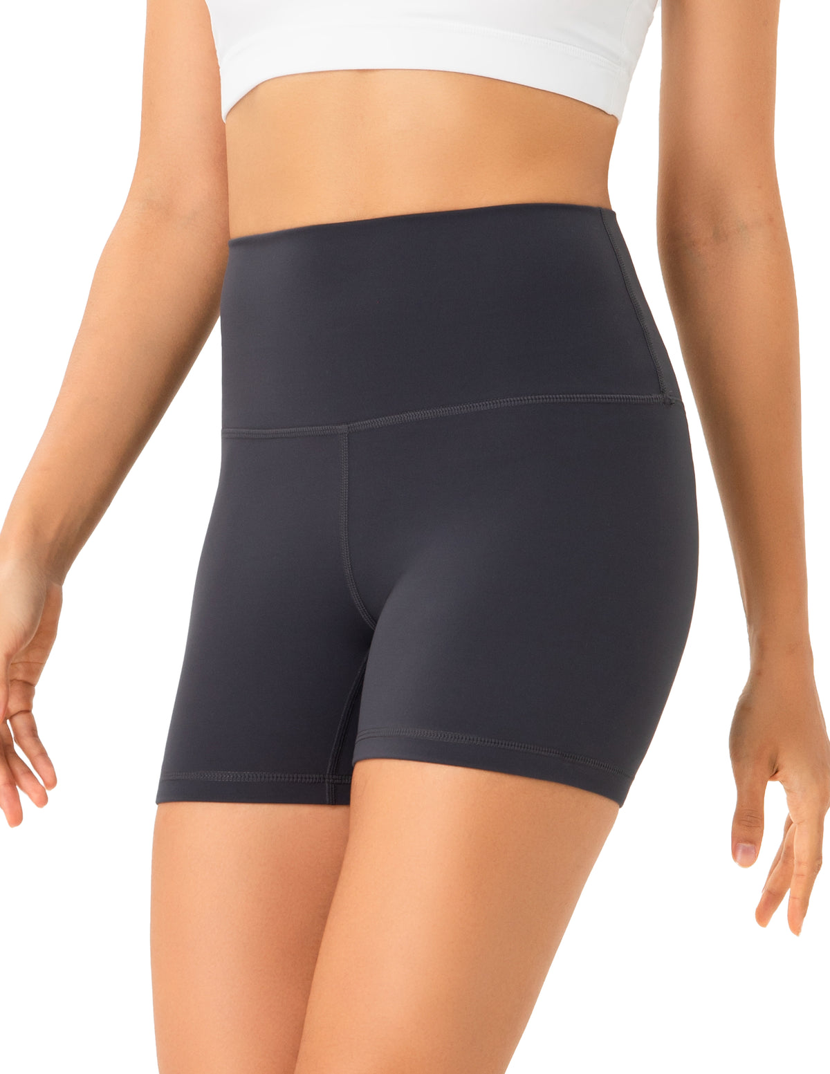 4’’ High Waisted Yoga Shorts Workout Biker Shorts - #color_