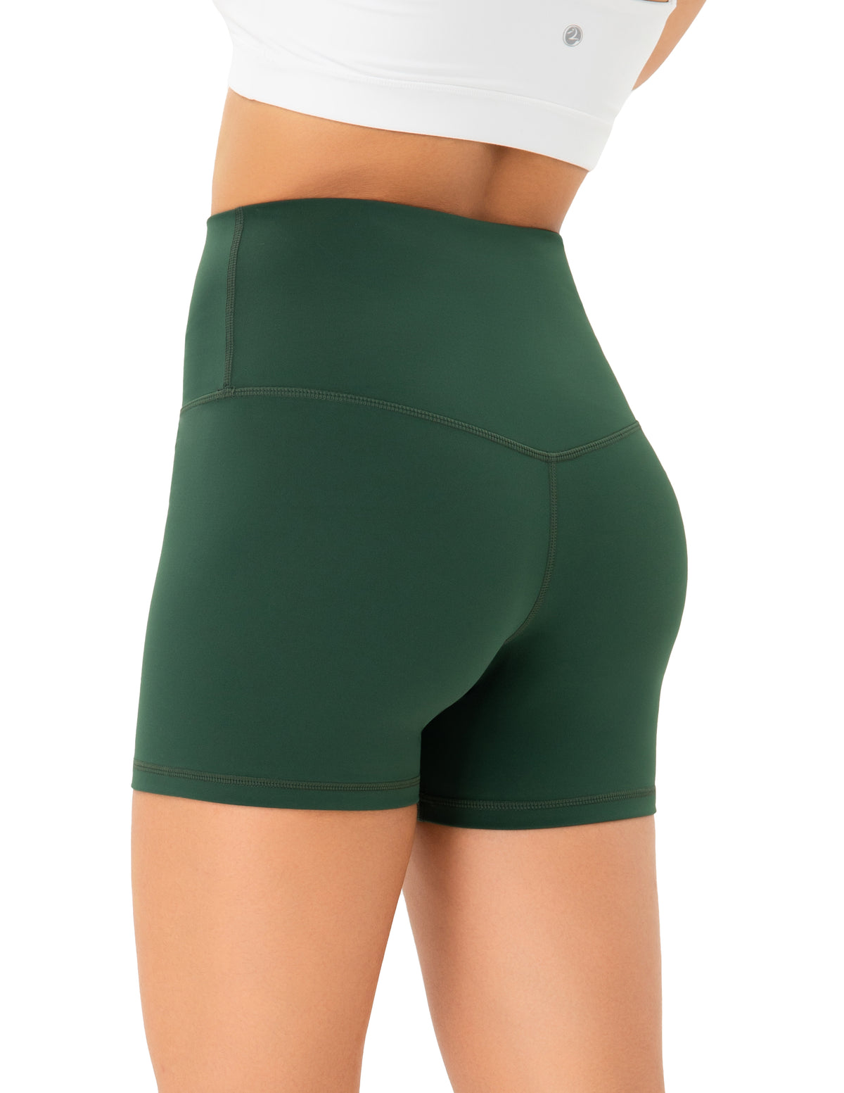 4’’ High Waisted Yoga Shorts Workout Biker Shorts - #color_ Posy Green / XS