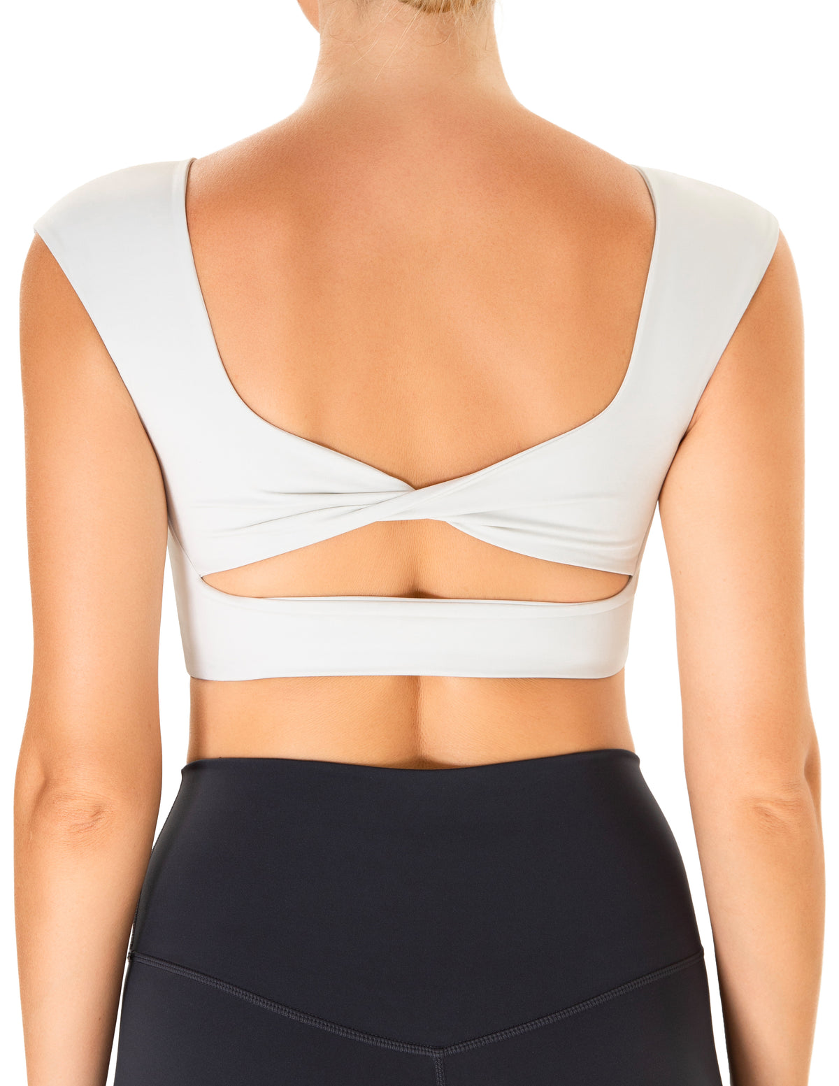 Women’s Square Neck Twist Back Cropped Sports Bra - #color_
