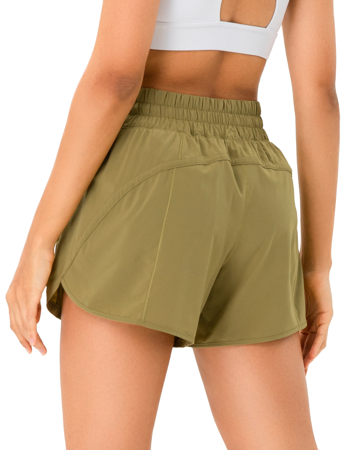 Mid Rise Quick Dry Running Shorts with Mesh Liner - #color_