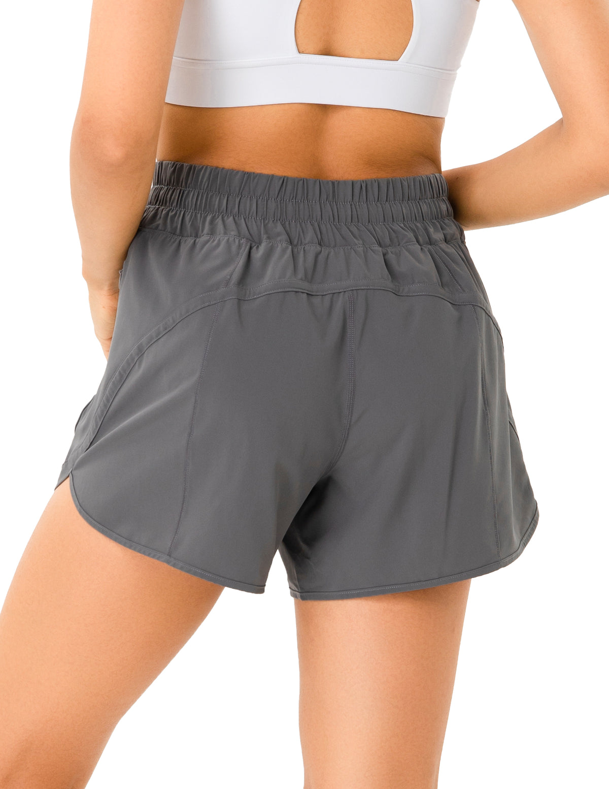 Mid Rise Quick Dry Running Shorts with Mesh Liner - #color_