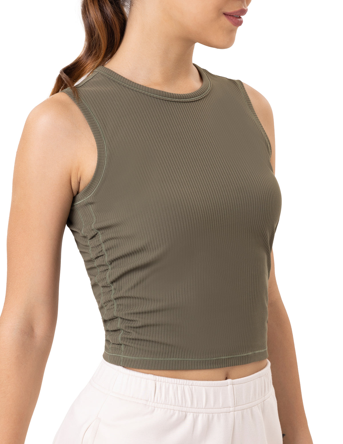 Sleeveless Crew Neck Workout Shirt - #color_