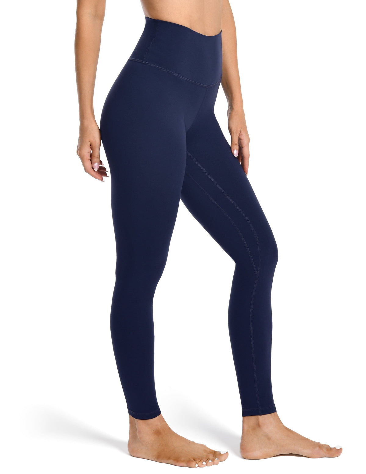 28’’ High Waisted Compression Workout Pants - navy blue high-waisted leggings #color_