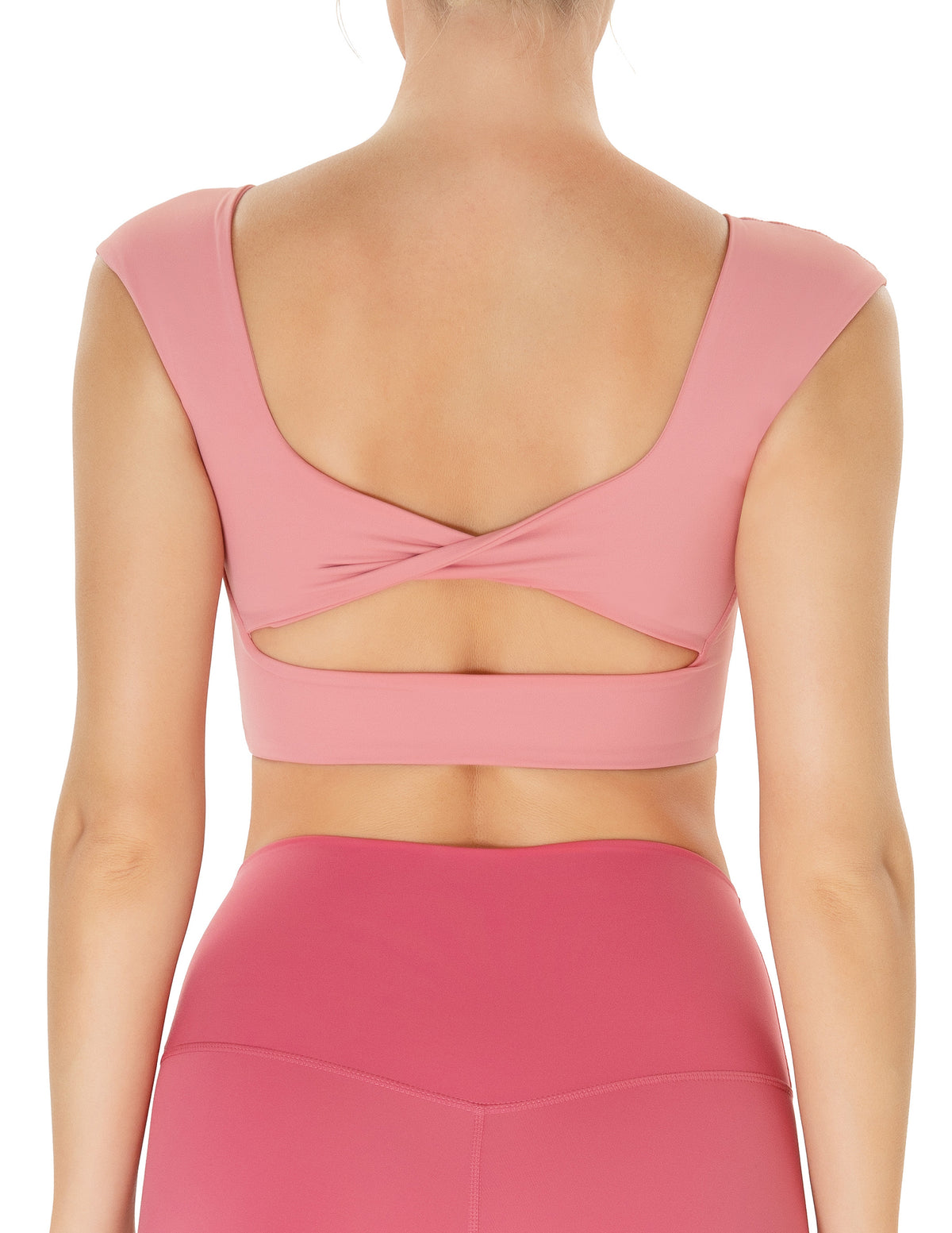 Women’s Square Neck Twist Back Cropped Sports Bra - #color_
