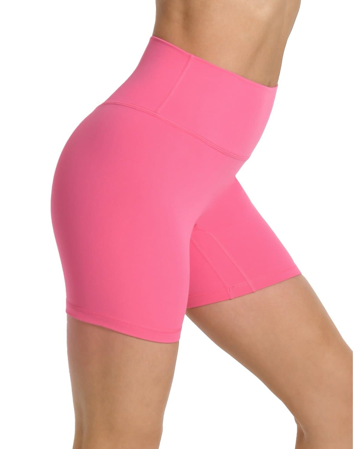 6’’ No Front Seam Biker Shorts - pink high-waisted biker shorts #color_