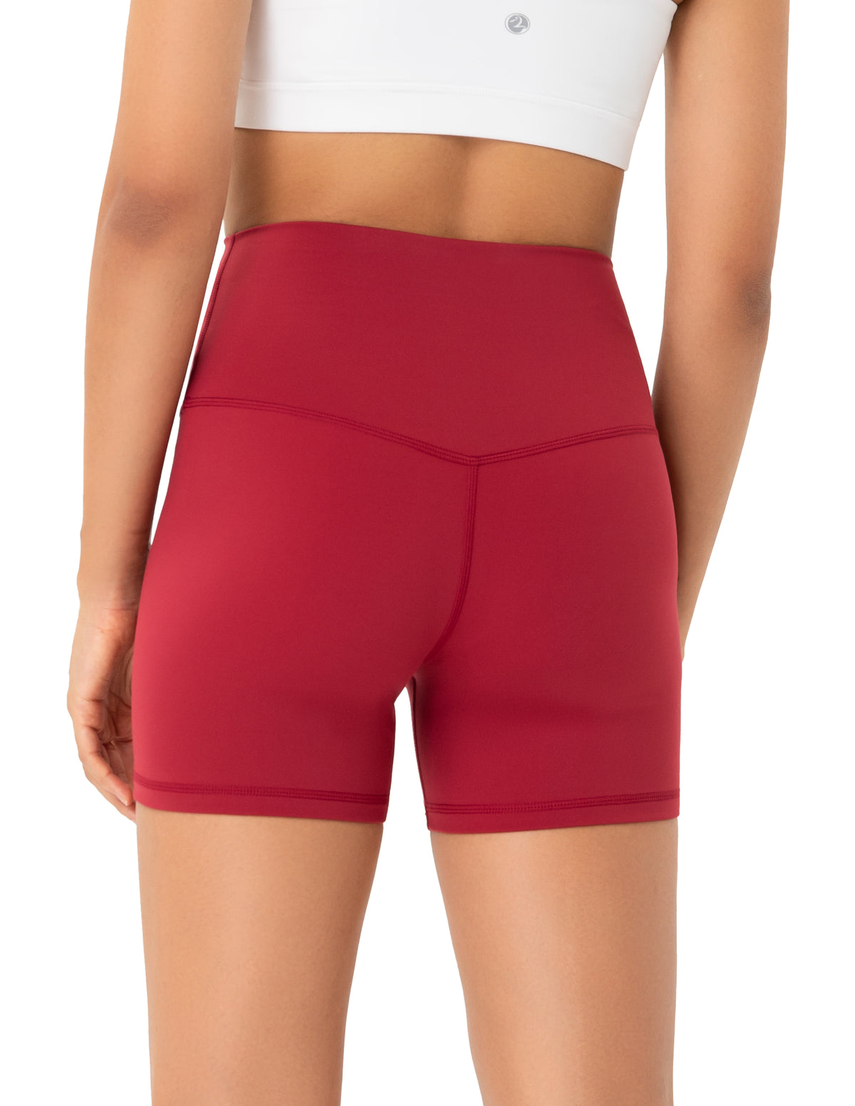 4’’ High Waisted Yoga Shorts Workout Biker Shorts - #color_ Rose Red / XS