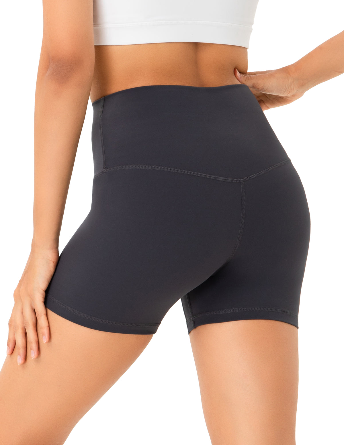 4’’ High Waisted Yoga Shorts Workout Biker Shorts - #color_