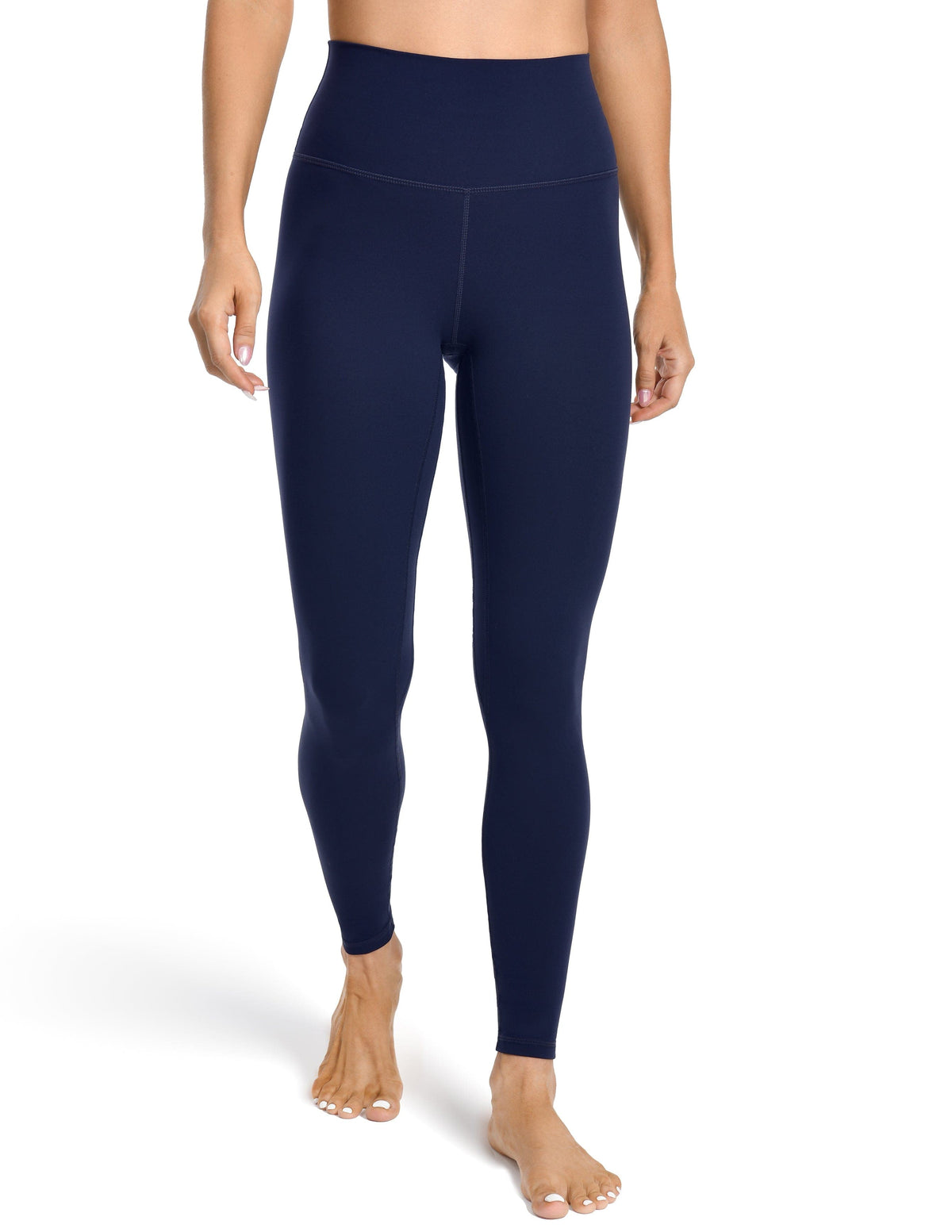 28’’ High Waisted Compression Workout Pants - navy blue high-waisted leggings #color_ Navy / XS