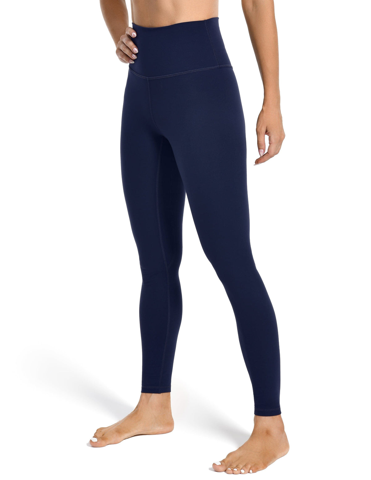 28’’ High Waisted Compression Workout Pants - navy blue high-waisted leggings #color_