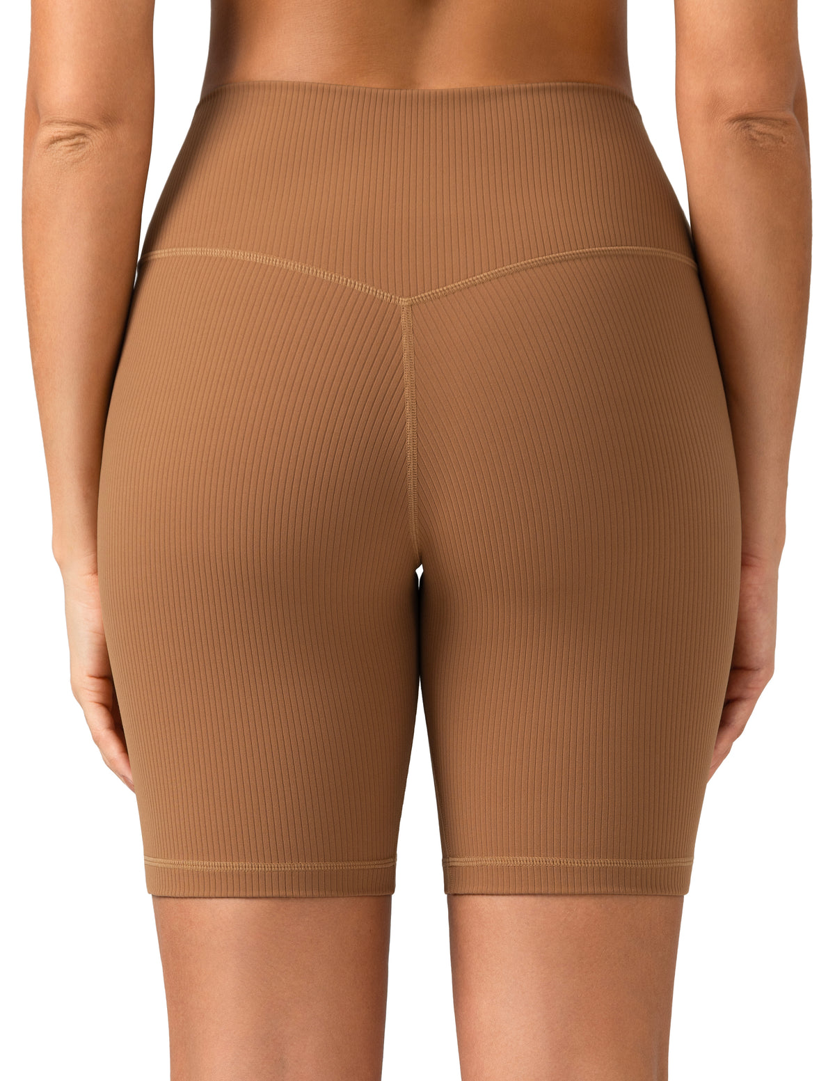 8042 - 8 High Waisted Ribbed Biker Shorts Yoga Tights - Woman Athletic Wear