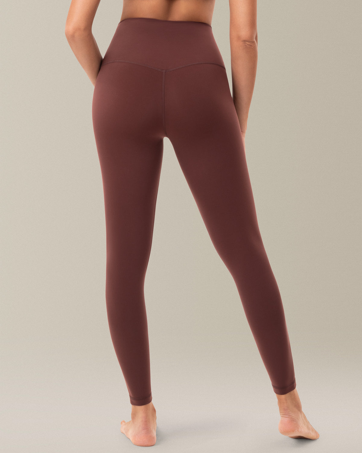 8056 Yunoga 25″ No Front Seam Soft Yoga Pants Brown Stone