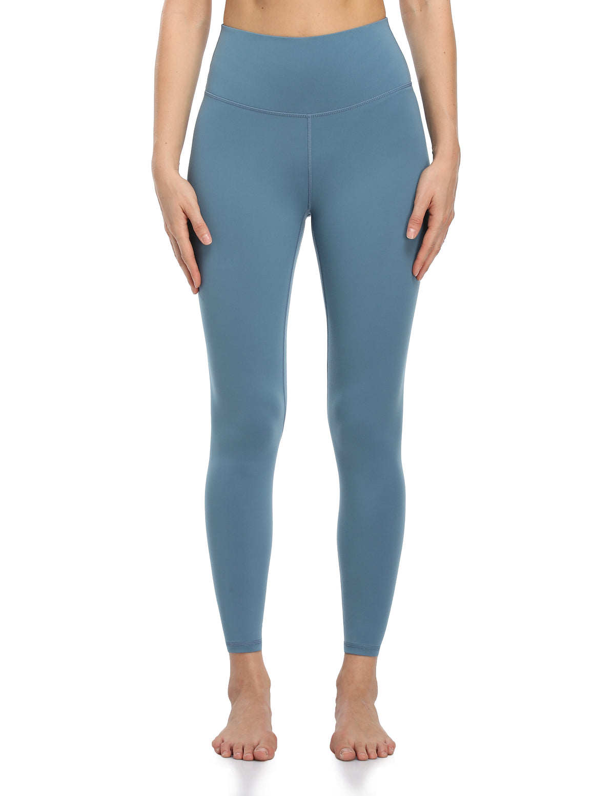 8905-Yunoga Women's Ultra Soft High Waisted Seamless Leggings Tummy Control Yoga Pants-Steel Blue