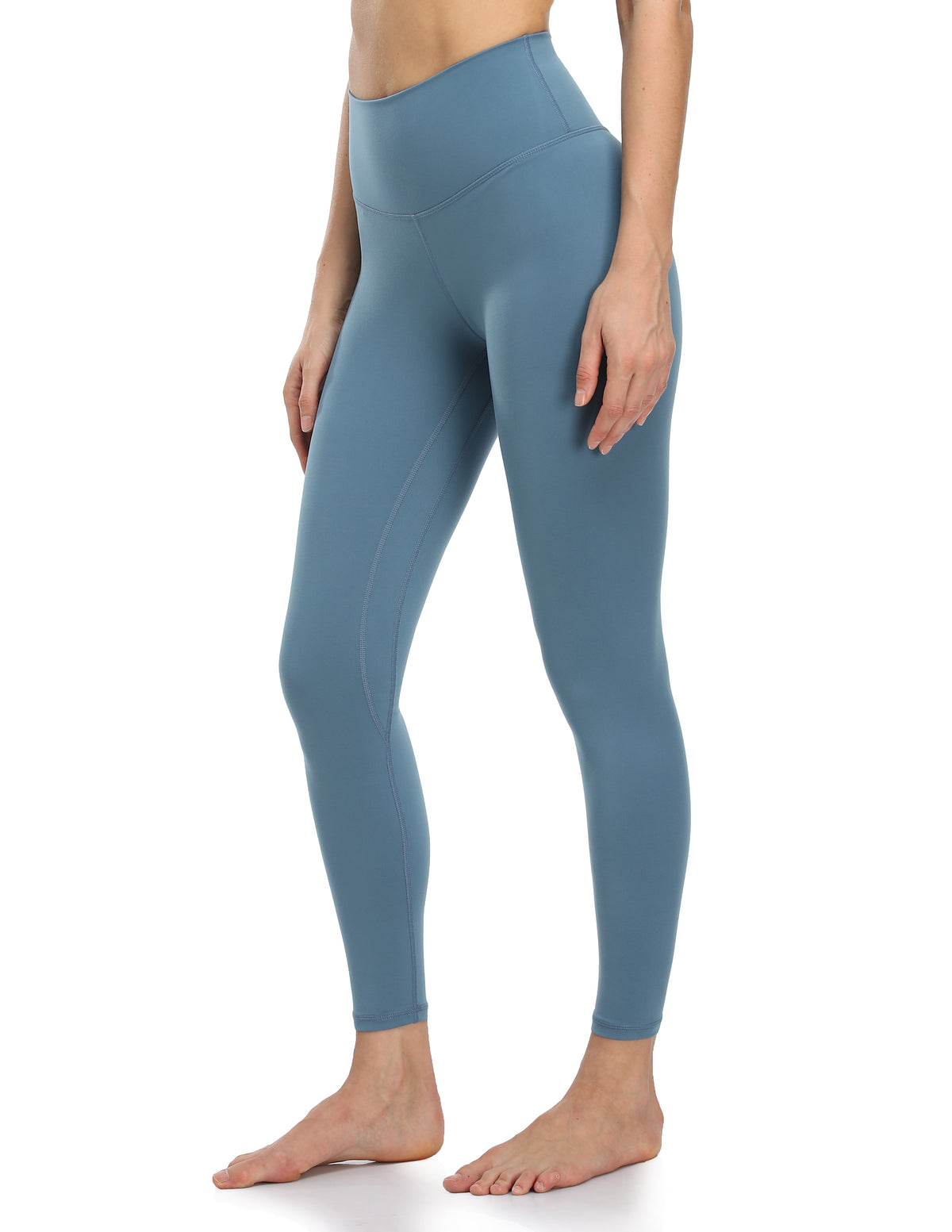 8905-Yunoga Women's Ultra Soft High Waisted Seamless Leggings Tummy Control Yoga Pants-Steel Blue