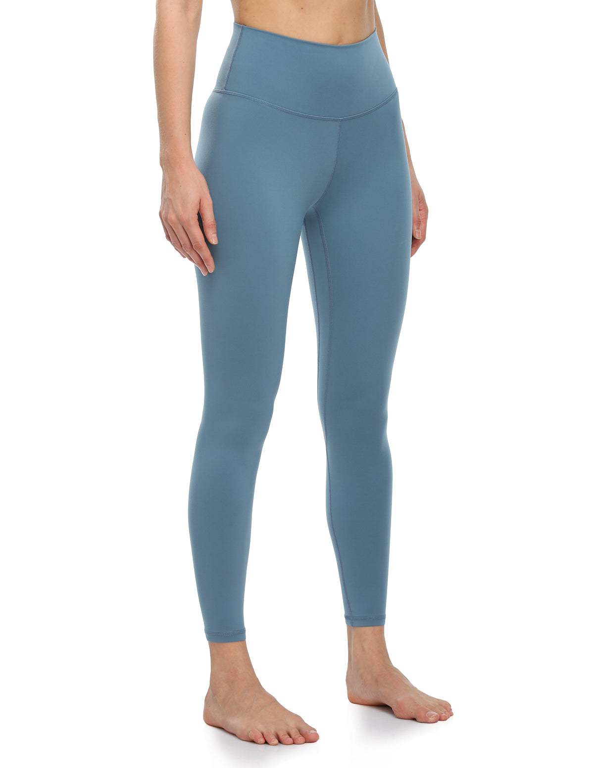 8905-Yunoga Women's Ultra Soft High Waisted Seamless Leggings Tummy Control Yoga Pants-Steel Blue