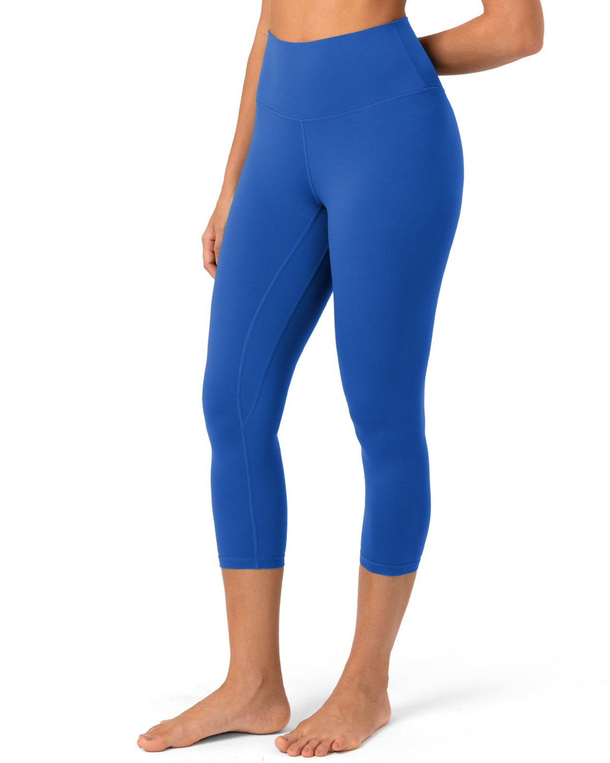 8906 - 21’’ High Waisted Capris Yoga Leggings - cropped leggings - Royal Blue