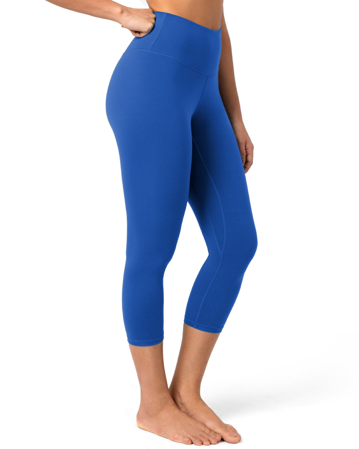 8906 - 21’’ High Waisted Capris Yoga Leggings - cropped leggings - Royal Blue