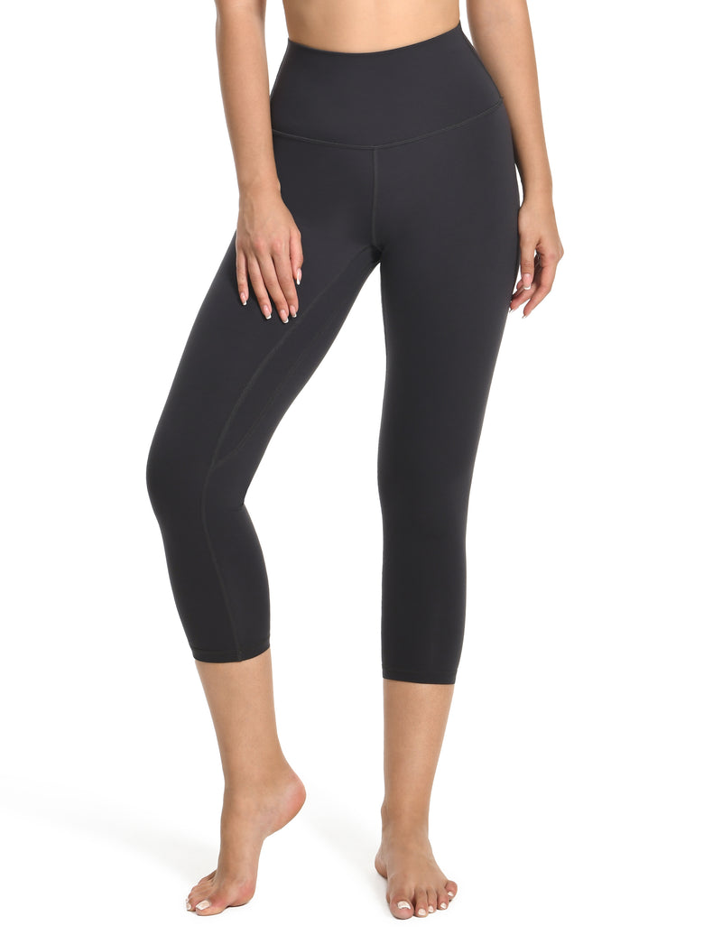 8906 - yunoga 21" High Waisted Capri Leggings – Buttery Soft & Supportive - charcoal grey