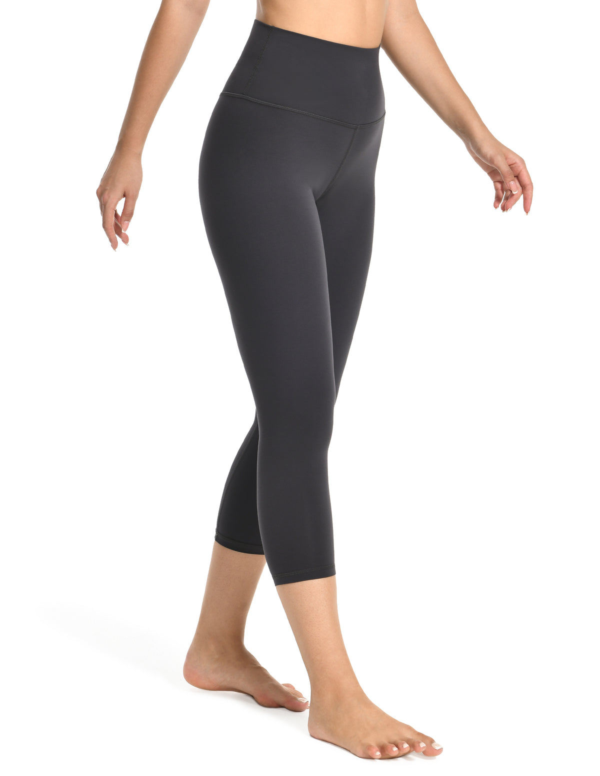 8906 - yunoga 21" High Waisted Capri Leggings – Buttery Soft & Supportive - charcoal grey