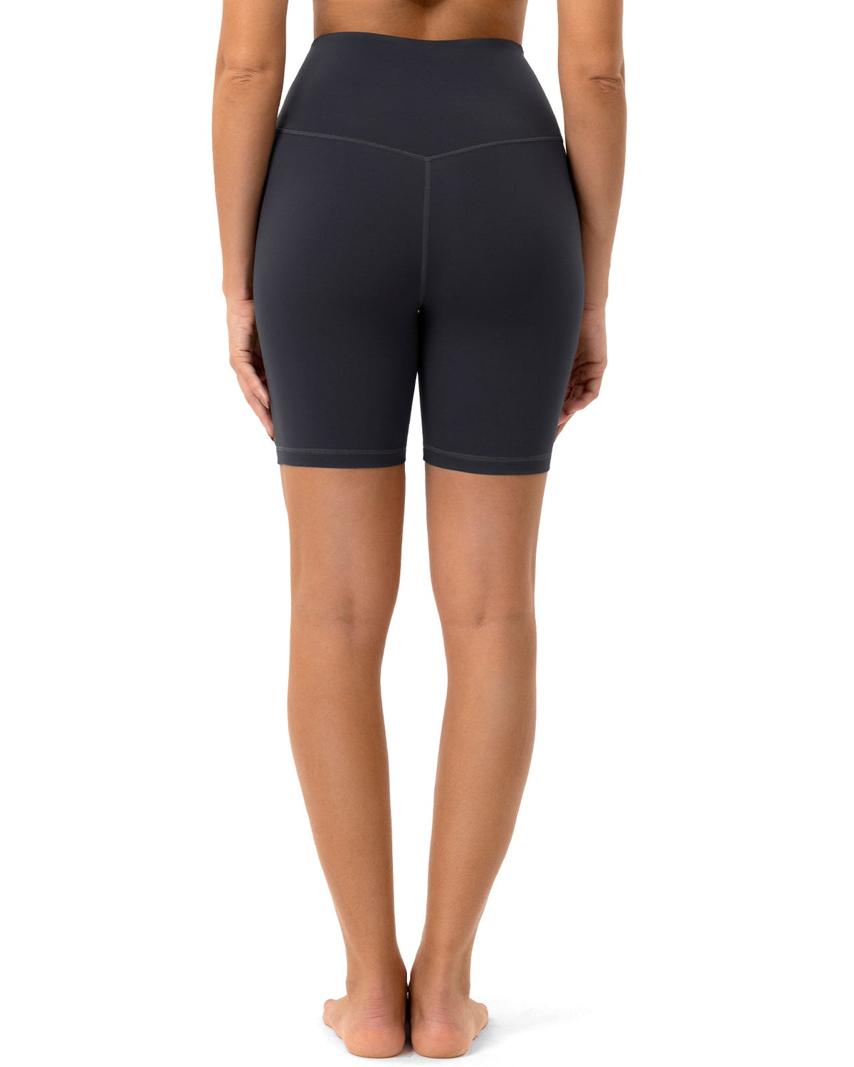 Yoga Shorts Best for Women High Waisted 6 Inch Charcoal Grey | Yunoga