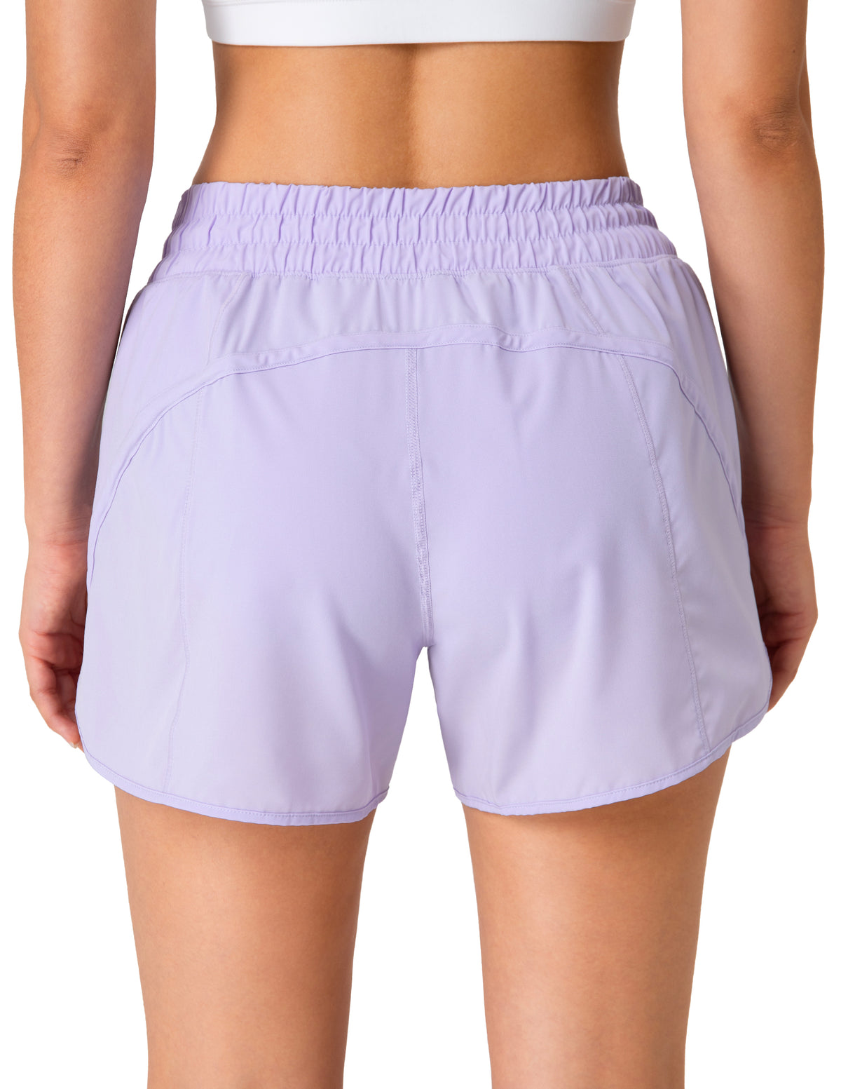 8952 Yunoga Mid Rise Quick Dry Running Shorts With Mesh Liner-Lilac