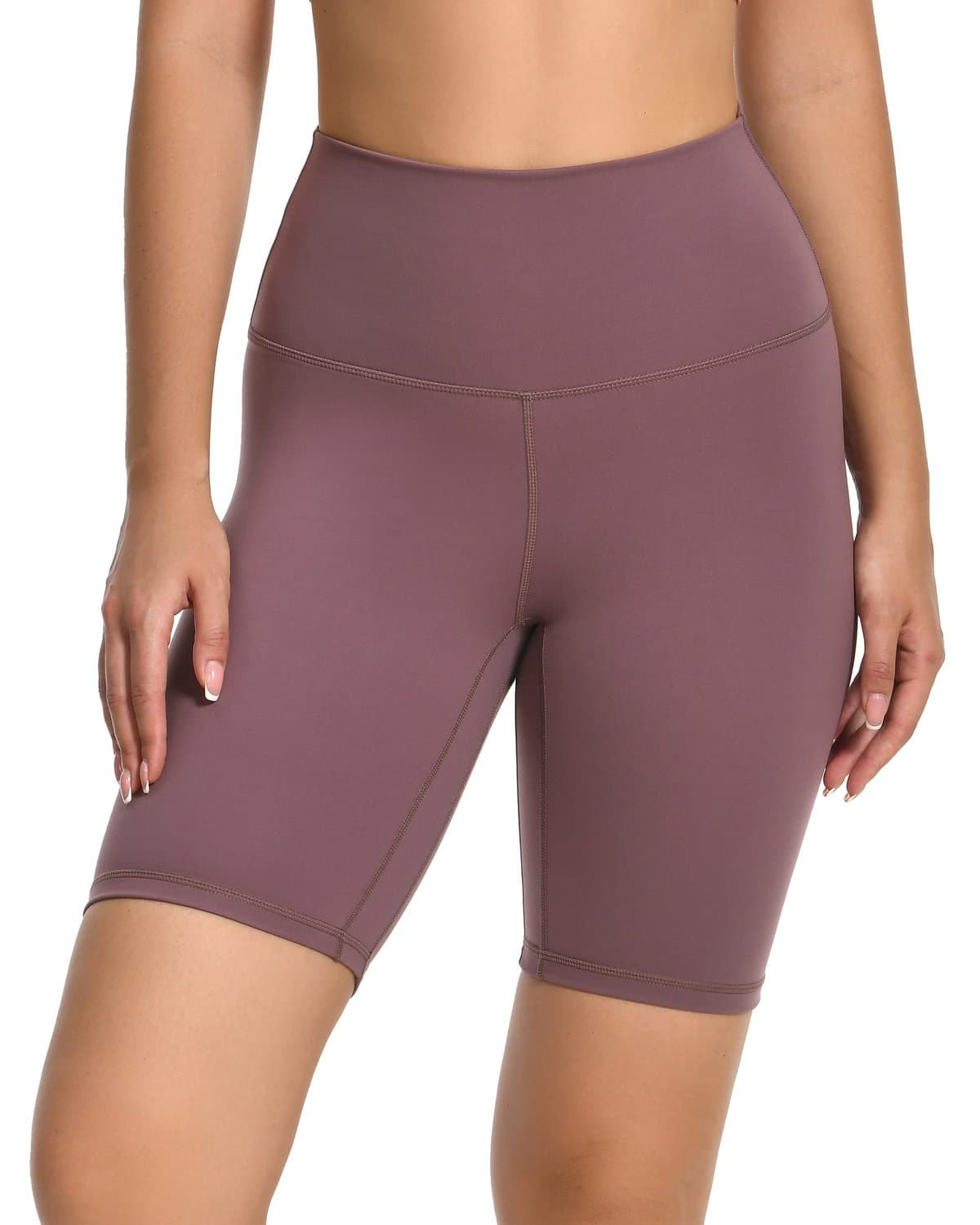8’’ Athletic Biker Shorts - mauve-colored athletic shorts #color_ Dusty Red / XS