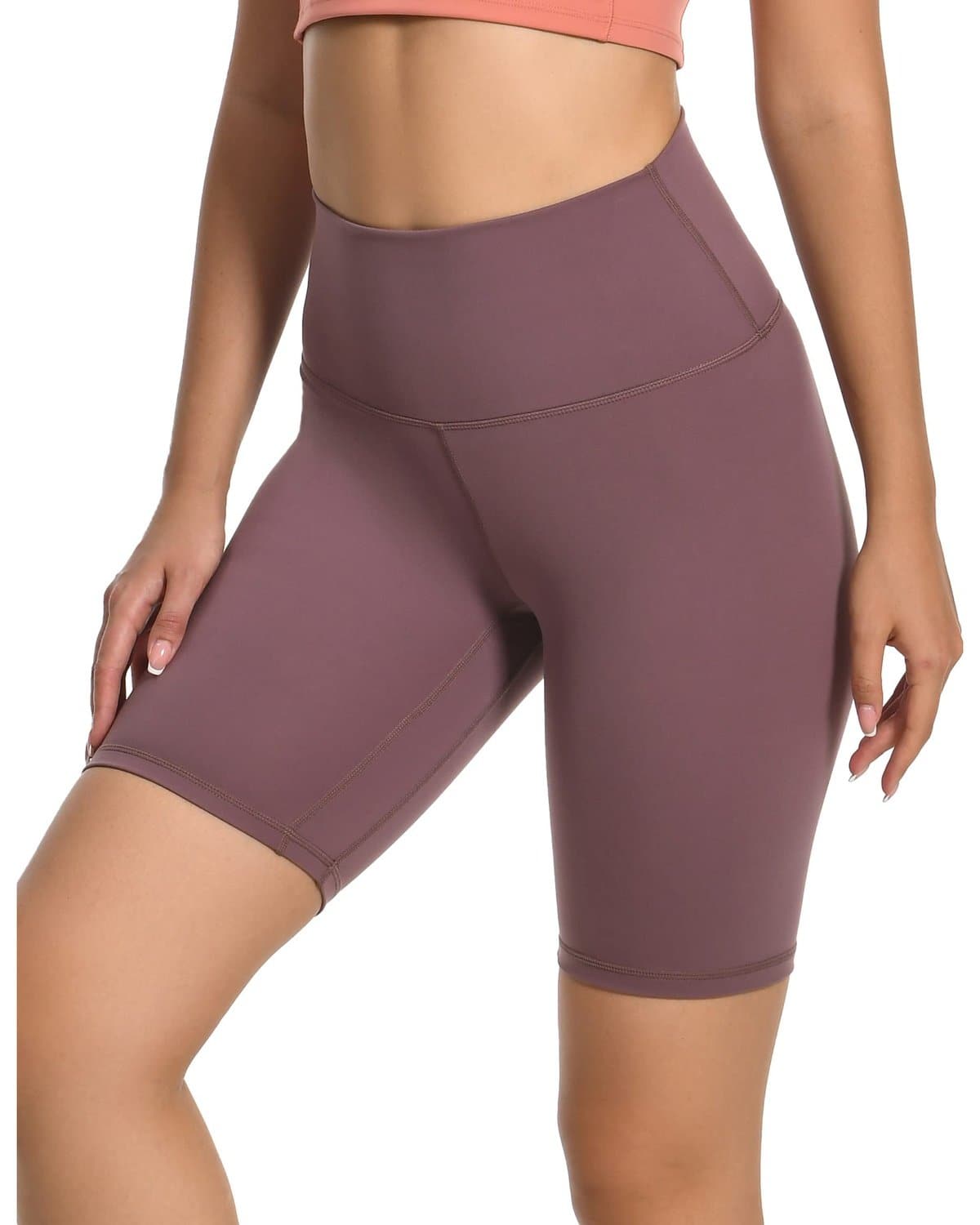 8’’ Athletic Biker Shorts - mauve athletic biker shorts #color_