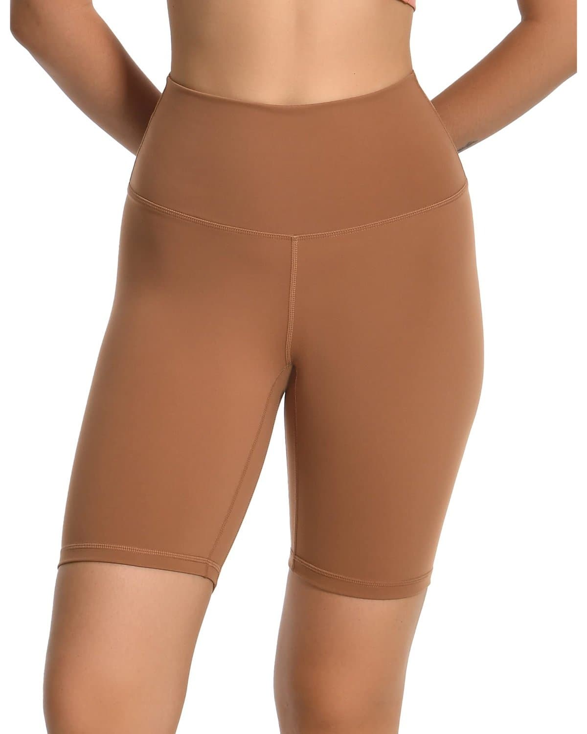 8’’ Athletic Biker Shorts - tan high-waisted biker shorts #color_