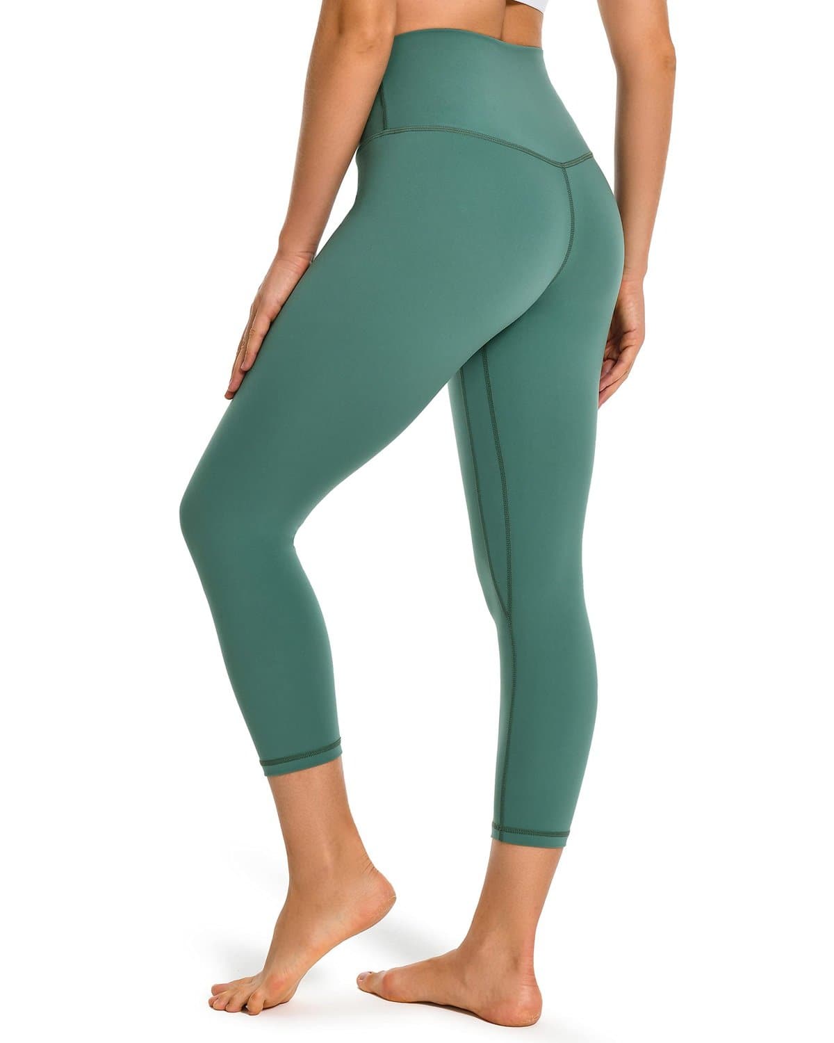 21’’ High Waisted Capris - green high-waisted leggings #color_