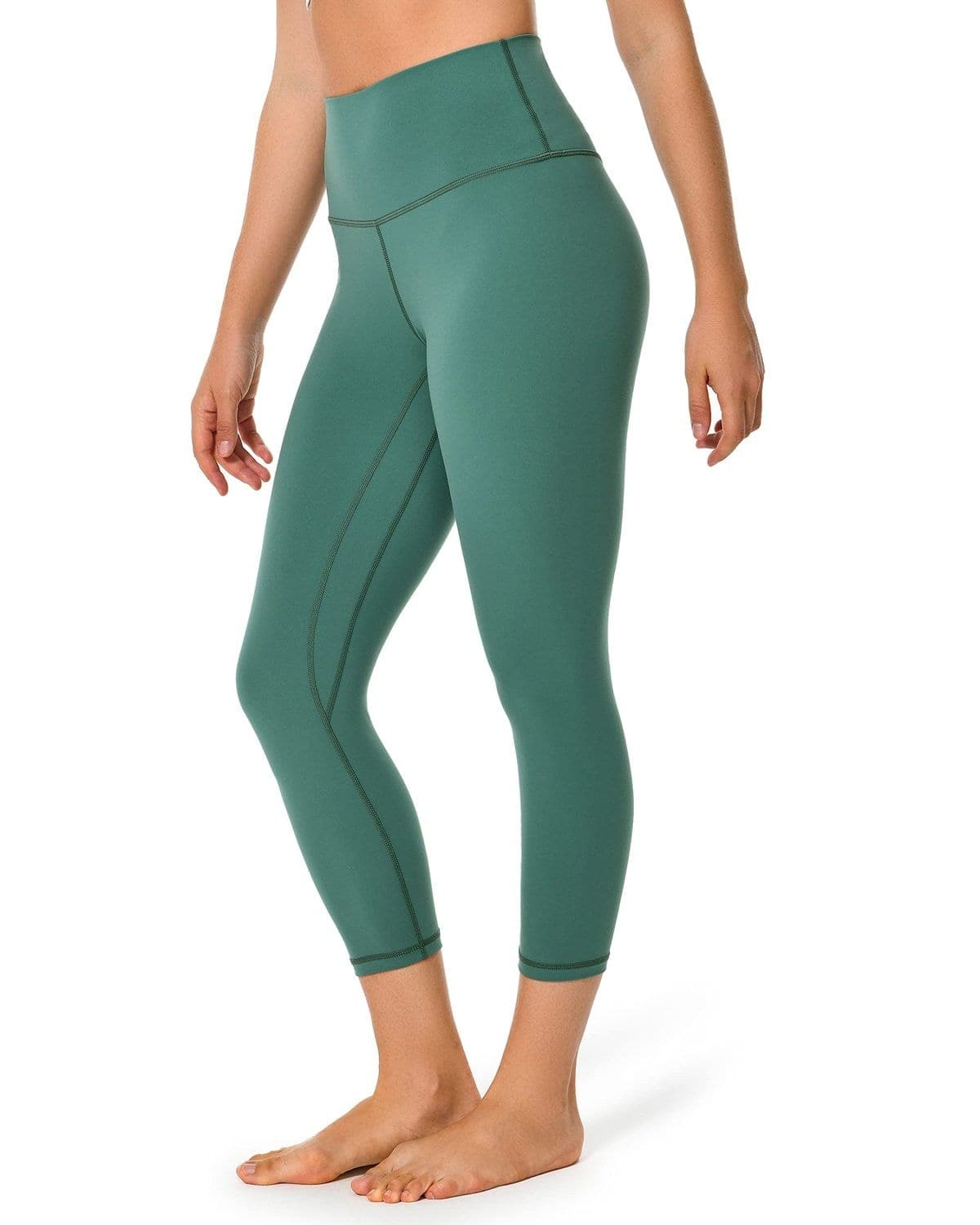 21’’ High Waisted Capris - green cropped leggings #color_
