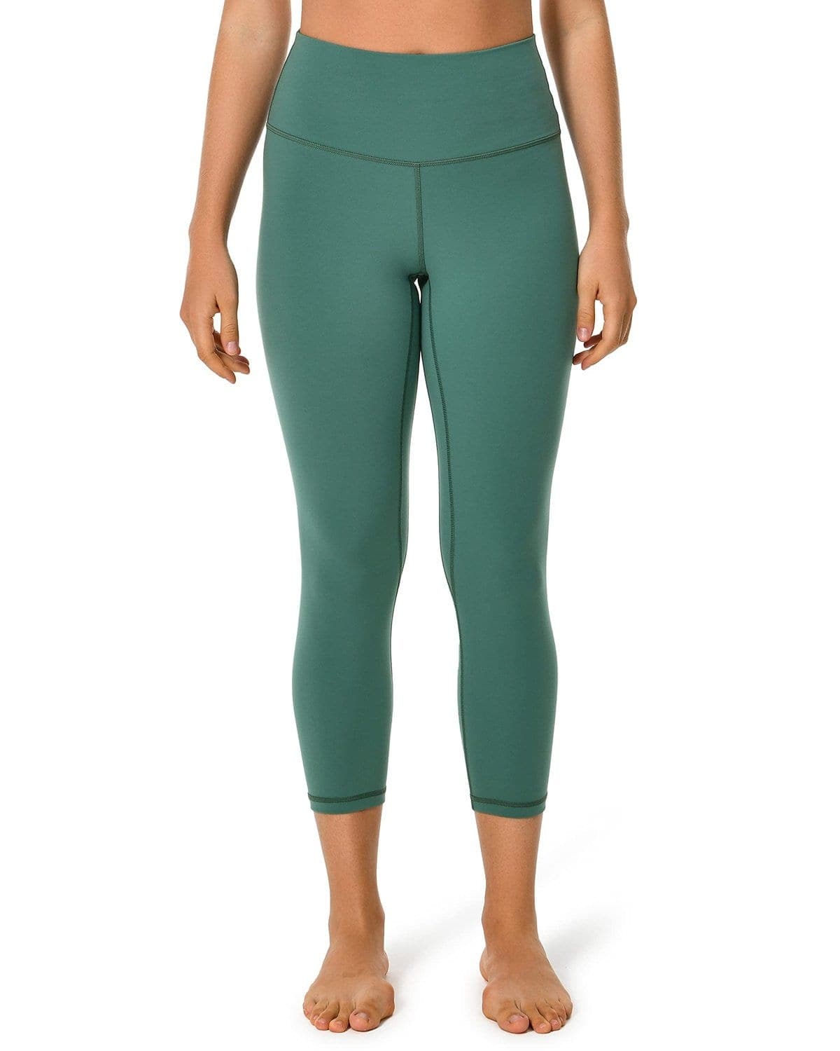 21’’ High Waisted Capris - green cropped leggings #color_ Beryl Green / XS