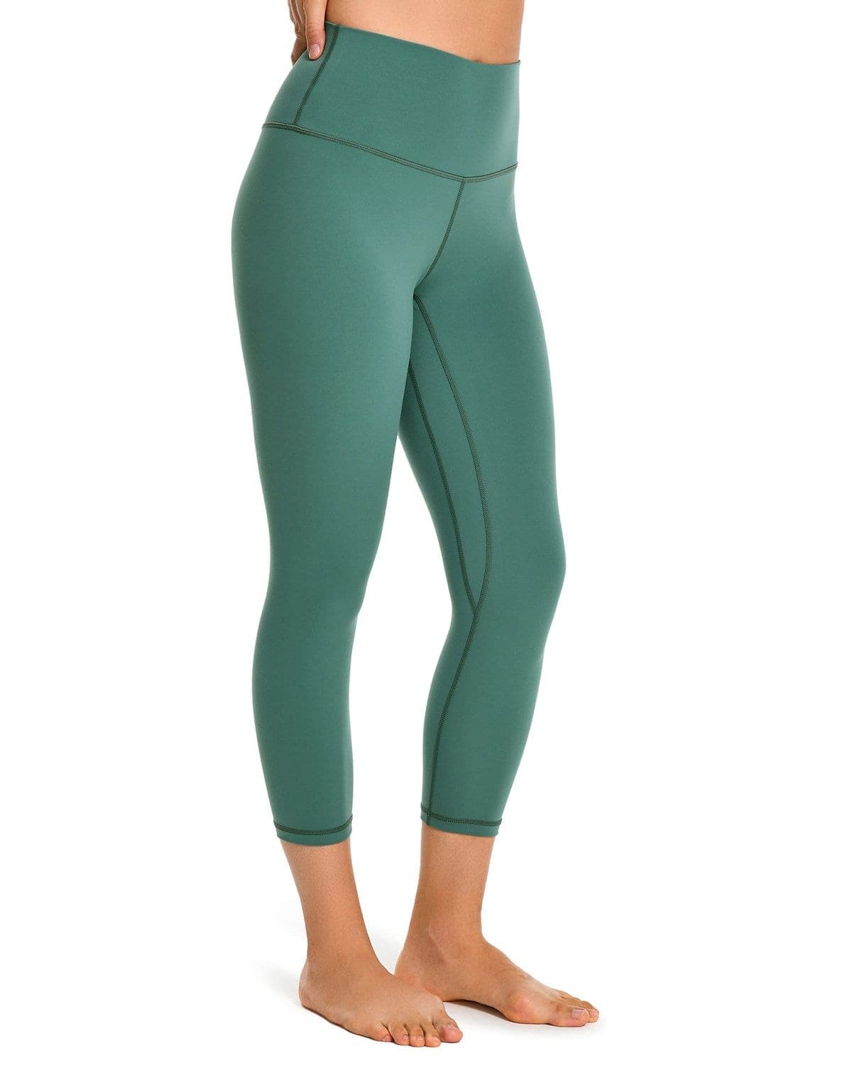 21’’ High Waisted Capris - green high-waisted leggings #color_