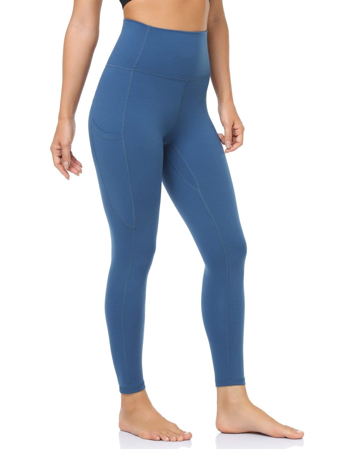 25’’ High Waisted Athletic Pants With Pocket - blue high-waisted leggings #color_