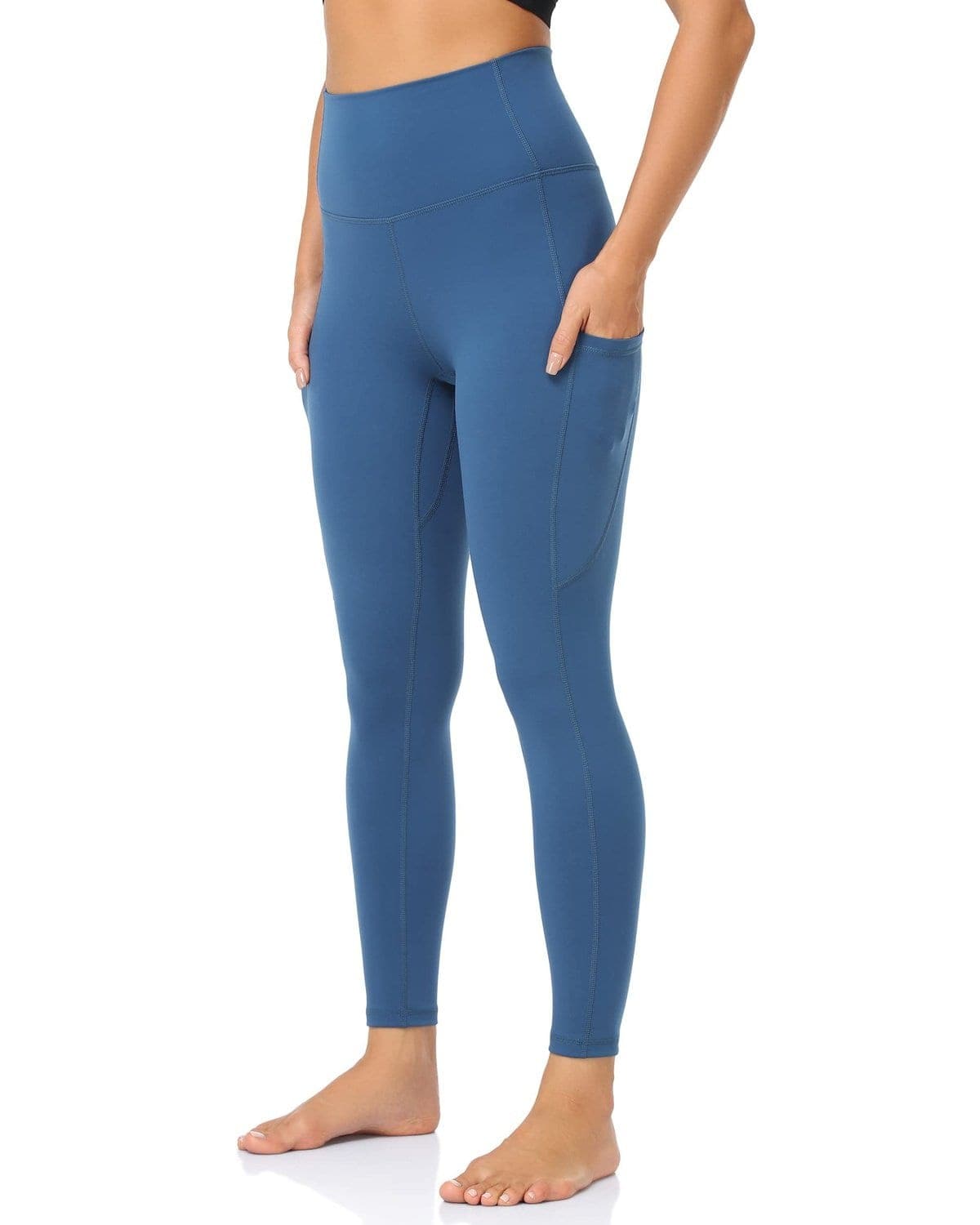 25’’ High Waisted Athletic Pants With Pocket - blue high-waisted leggings pockets #color_