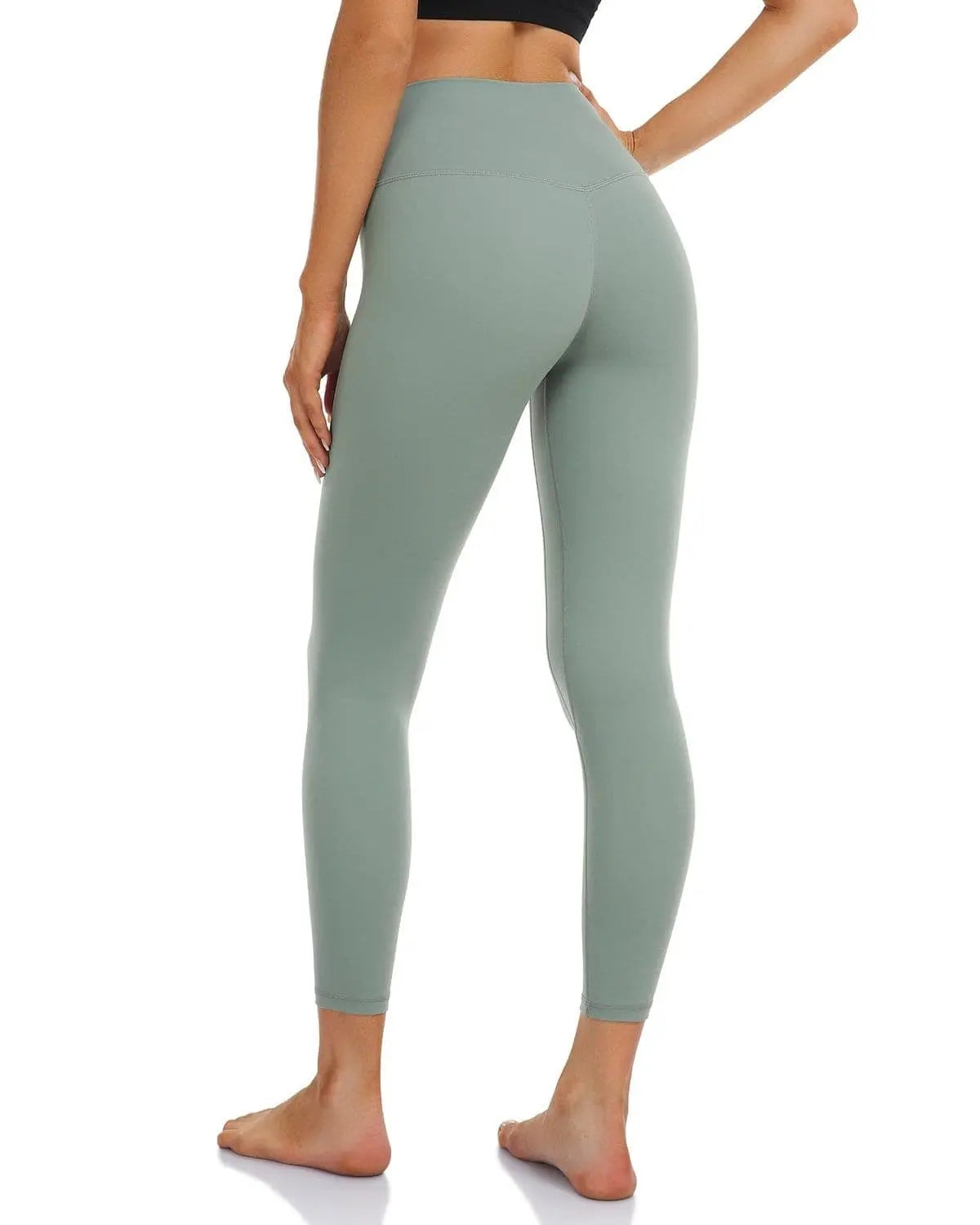 25’’ High Waisted Seamless Workout Leggings - sage green leggings #color_