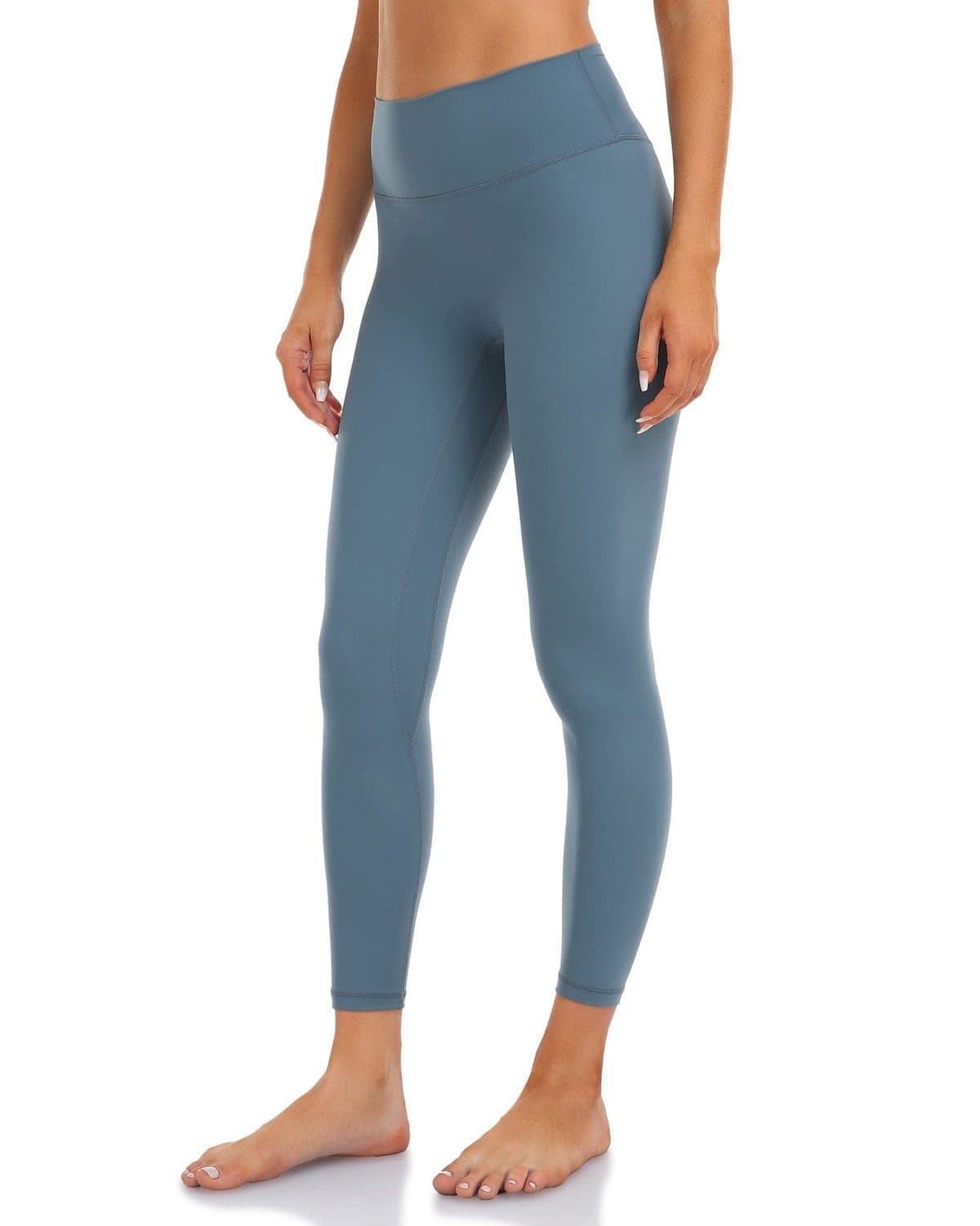 25’’ High Waisted Seamless Workout Leggings - blue high-waisted leggings #color_ Denim Blue / XS