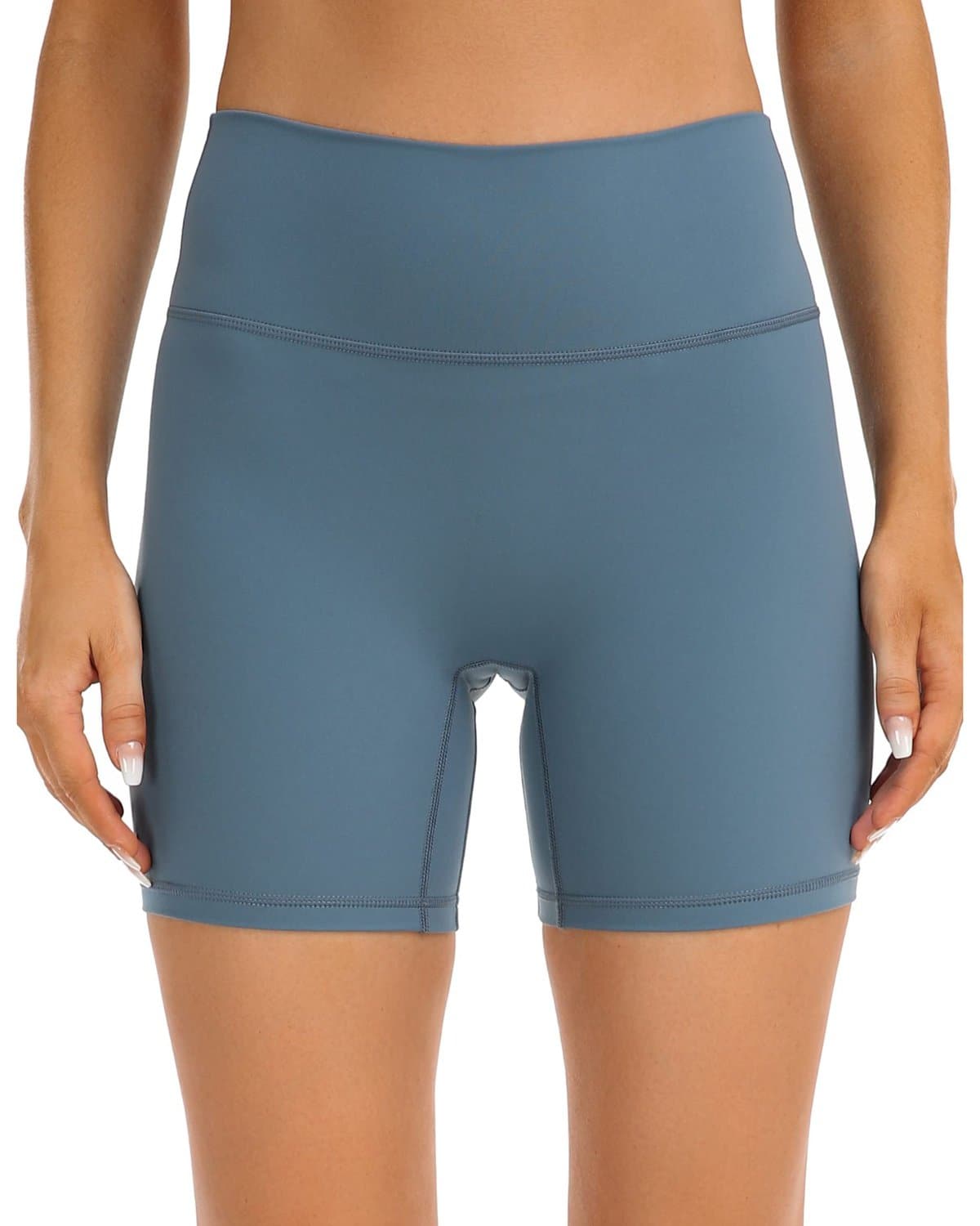 6’’ No Front Seam Biker Shorts - blue athletic shorts #color_